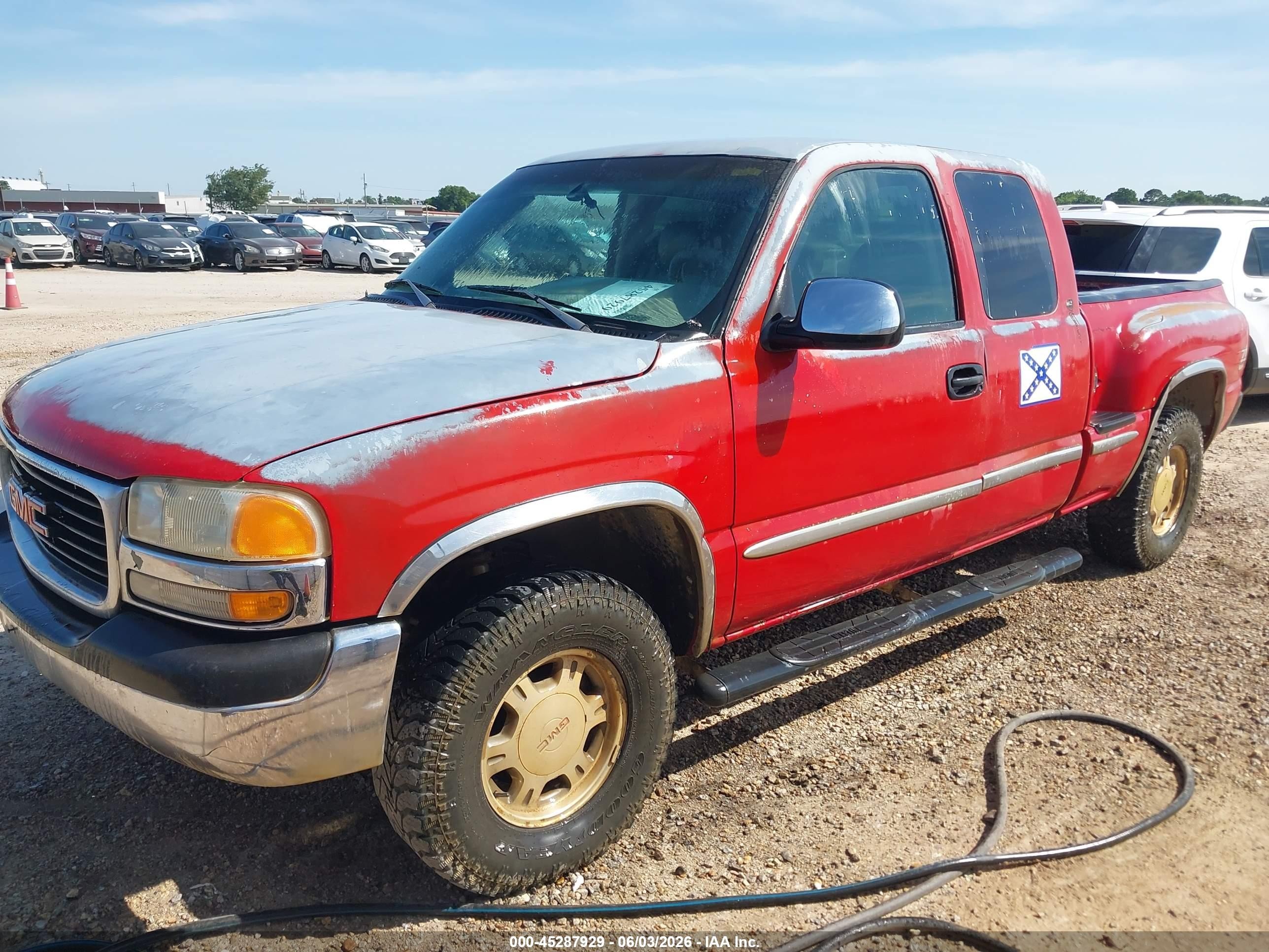 1999 Gmc Sierra 1500 Sle Red vin: 2GTEK19T0X1545973