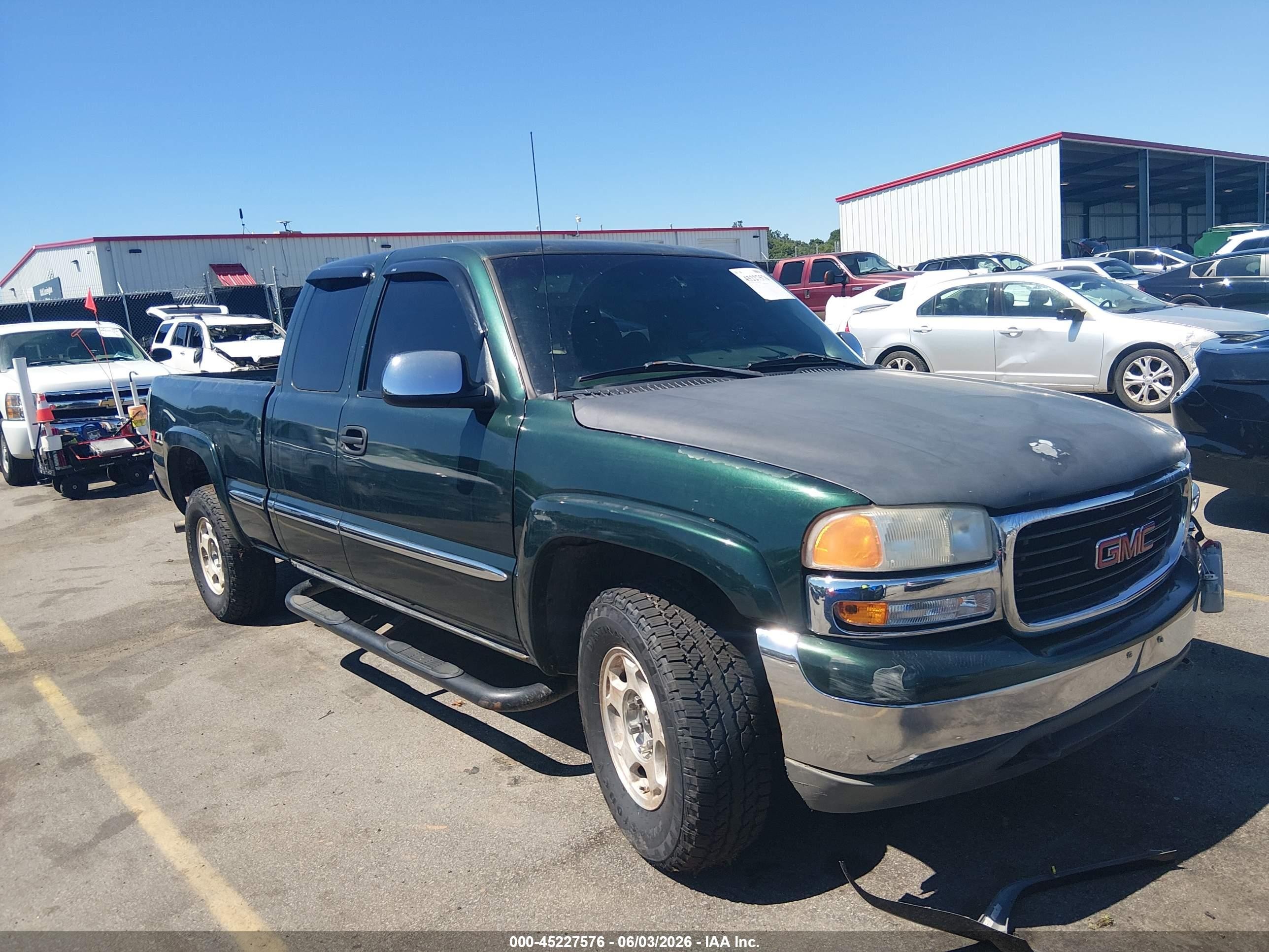 2001 Gmc Sierra 1500 Sl/sle Green vin: 2GTEK19T311315707