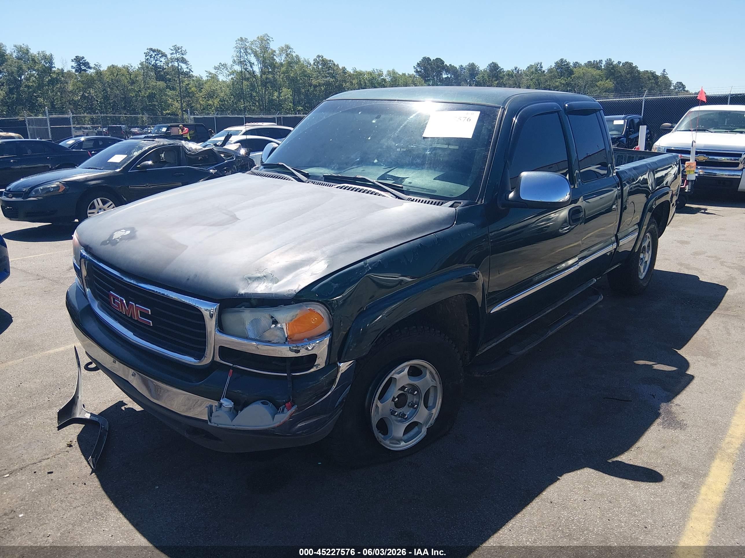 2001 Gmc Sierra 1500 Sl/sle Green vin: 2GTEK19T311315707