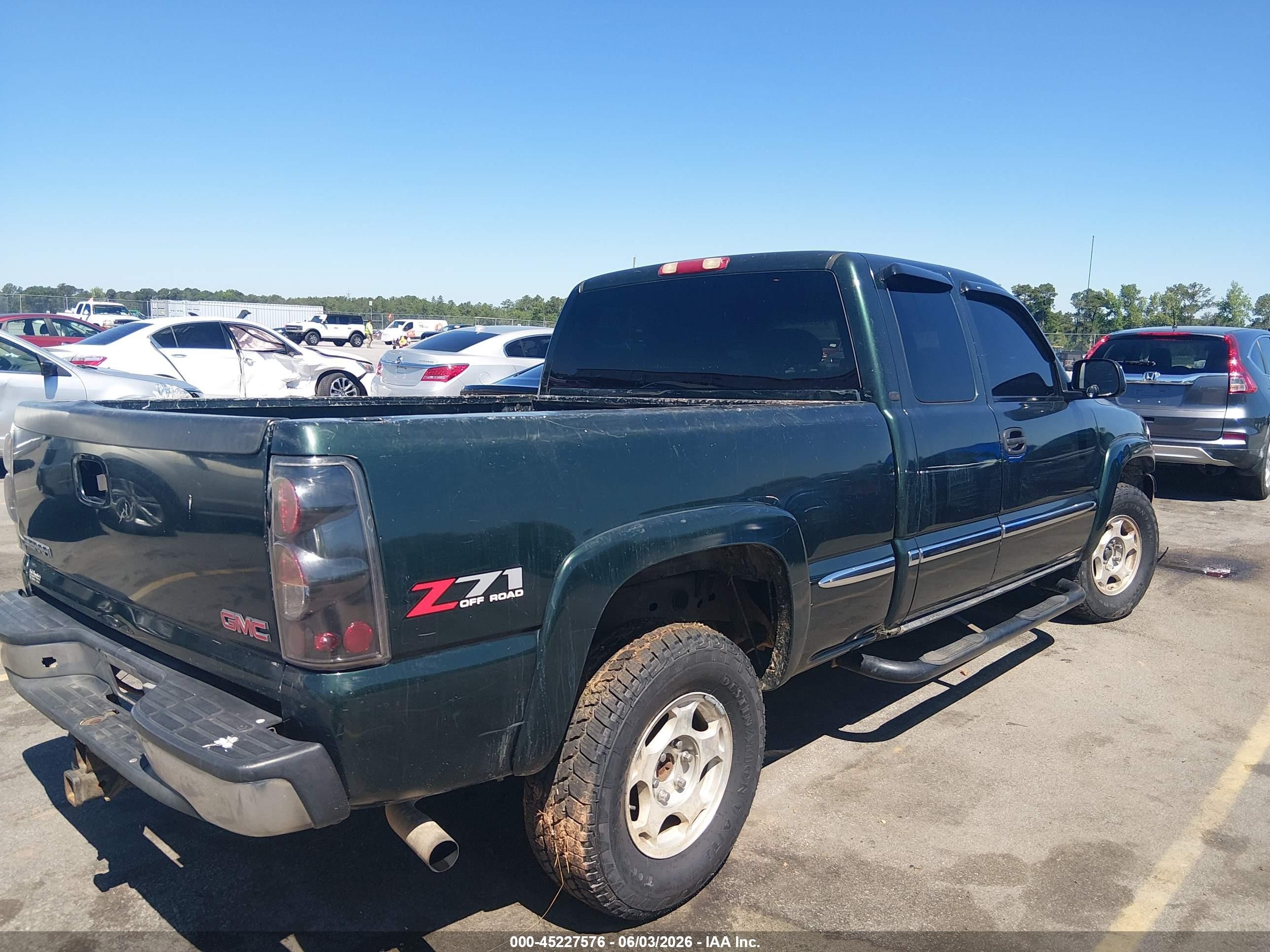 2001 Gmc Sierra 1500 Sl/sle Green vin: 2GTEK19T311315707