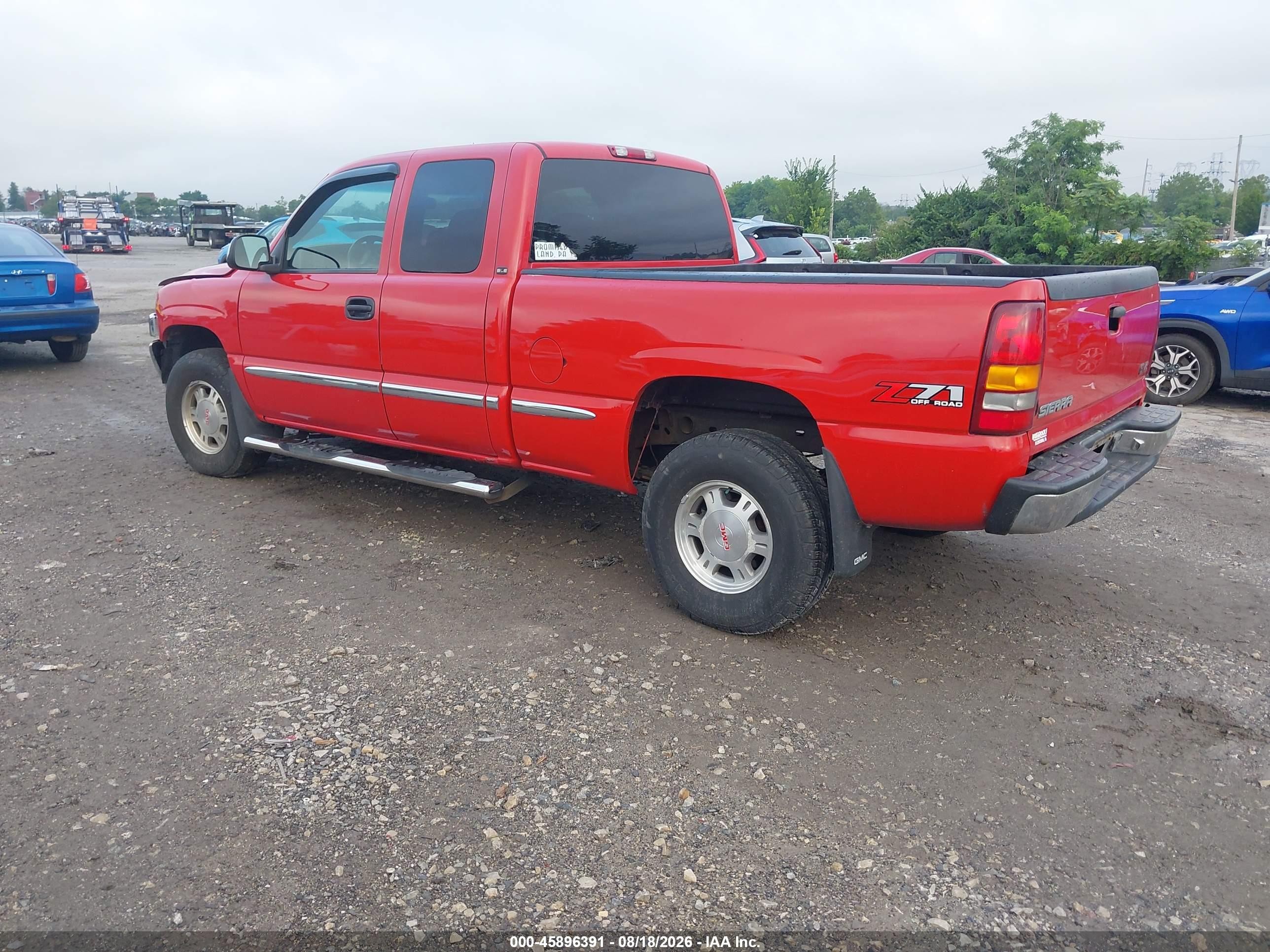 2002 Gmc Sierra 1500 Sle Red vin: 2GTEK19T321131286