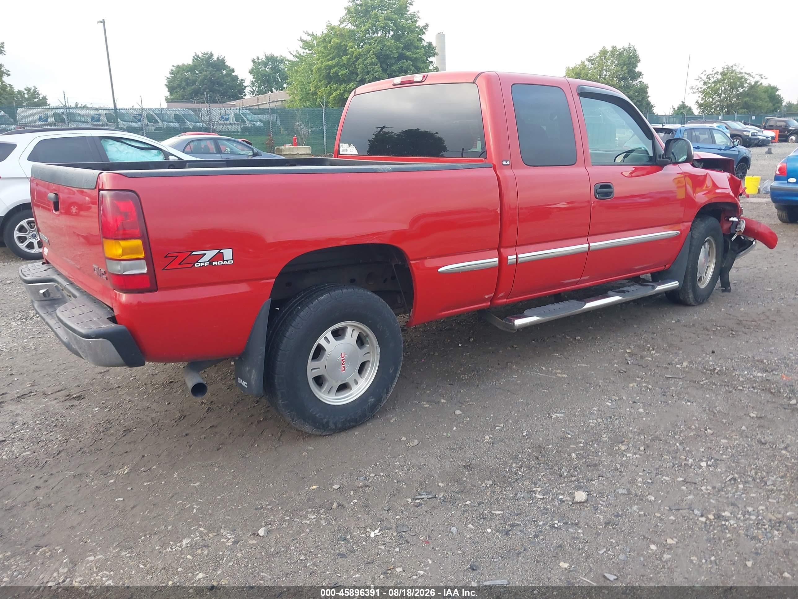 2002 Gmc Sierra 1500 Sle Red vin: 2GTEK19T321131286