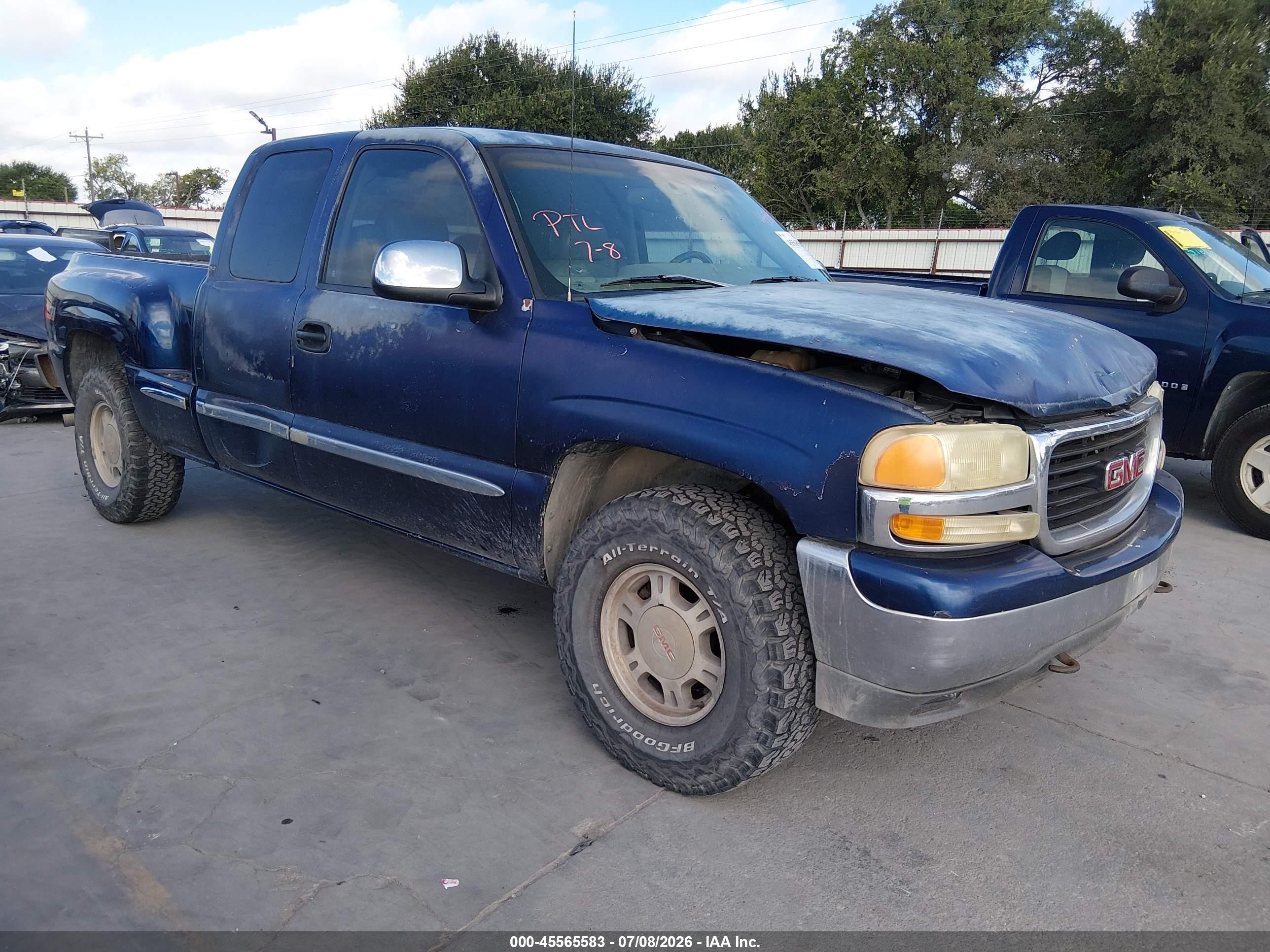 1999 Gmc New Sierra 1500 Sle Dark Blue vin: 2GTEK19T3X1546325