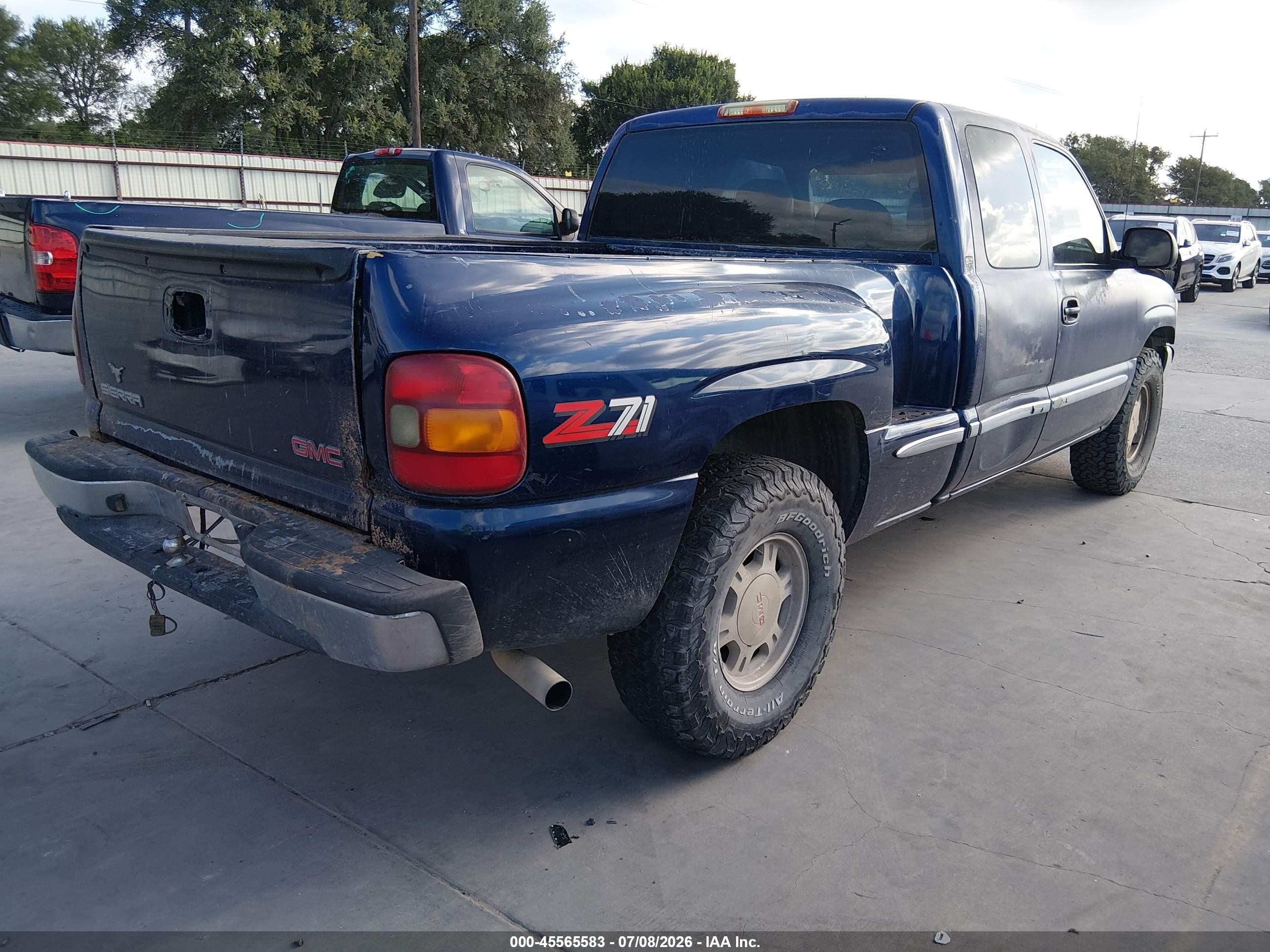 1999 Gmc New Sierra 1500 Sle Dark Blue vin: 2GTEK19T3X1546325