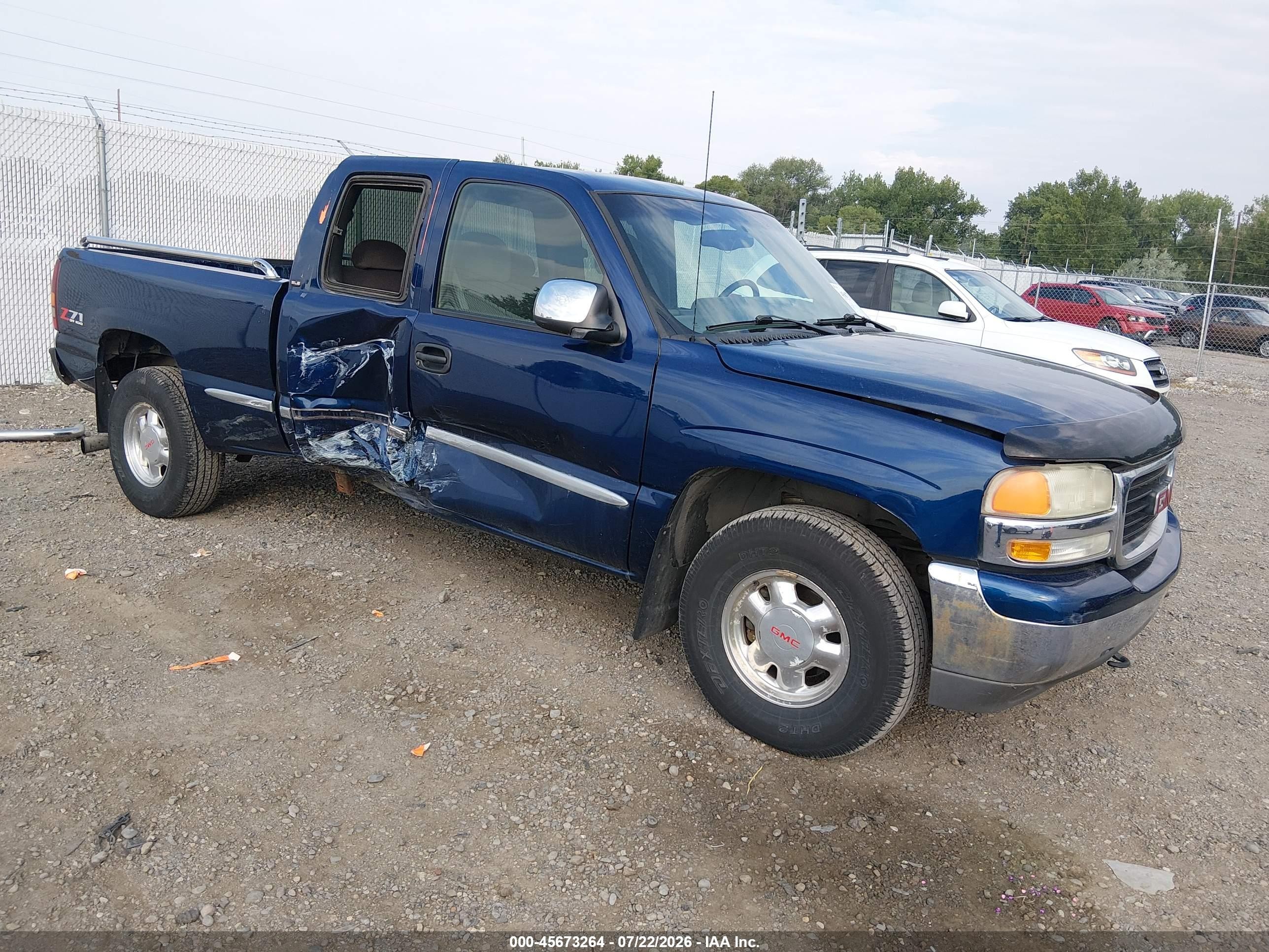 2002 Gmc Sierra 1500 Sle Dark Blue vin: 2GTEK19T421194686