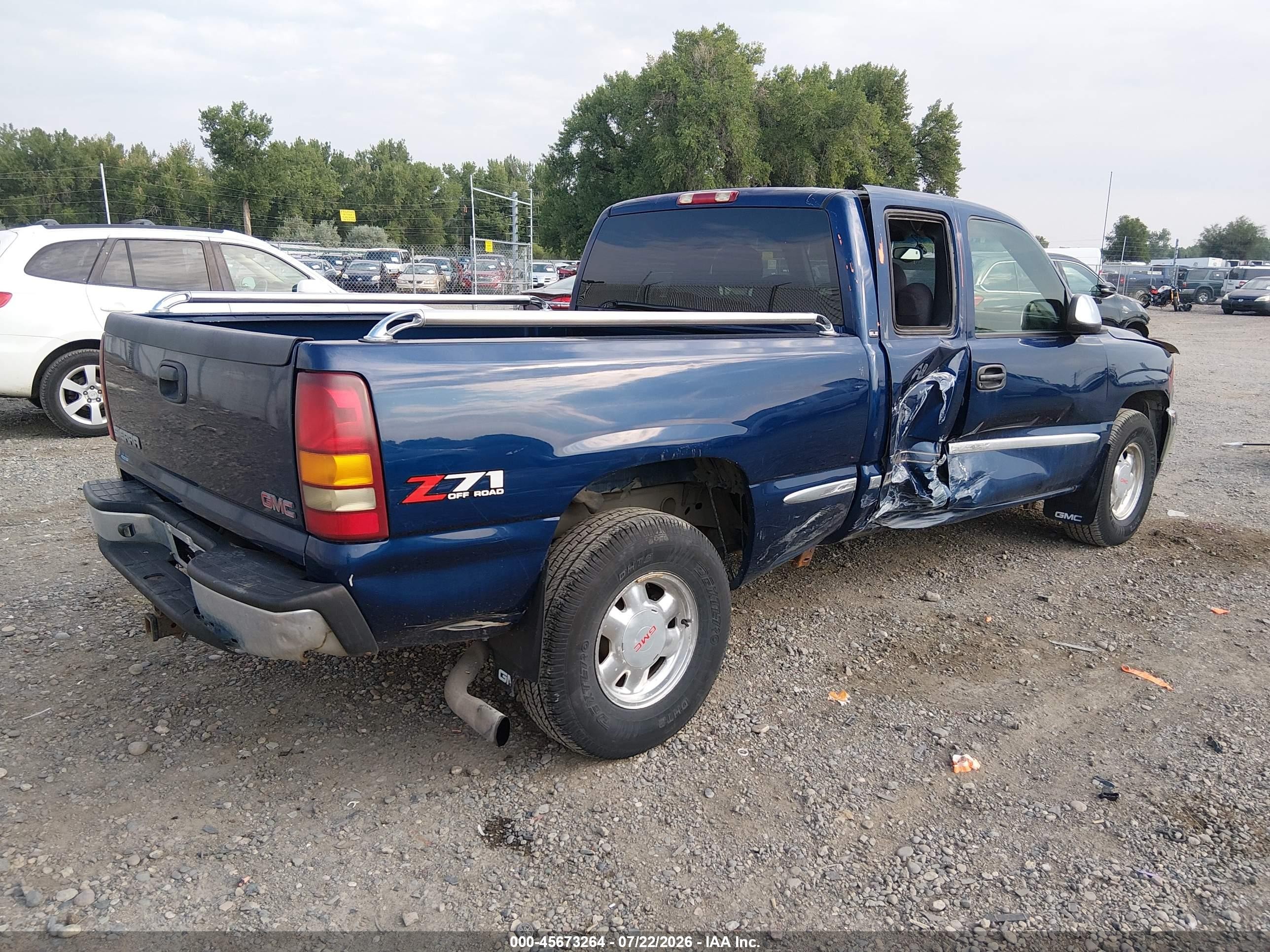 2002 Gmc Sierra 1500 Sle Dark Blue vin: 2GTEK19T421194686