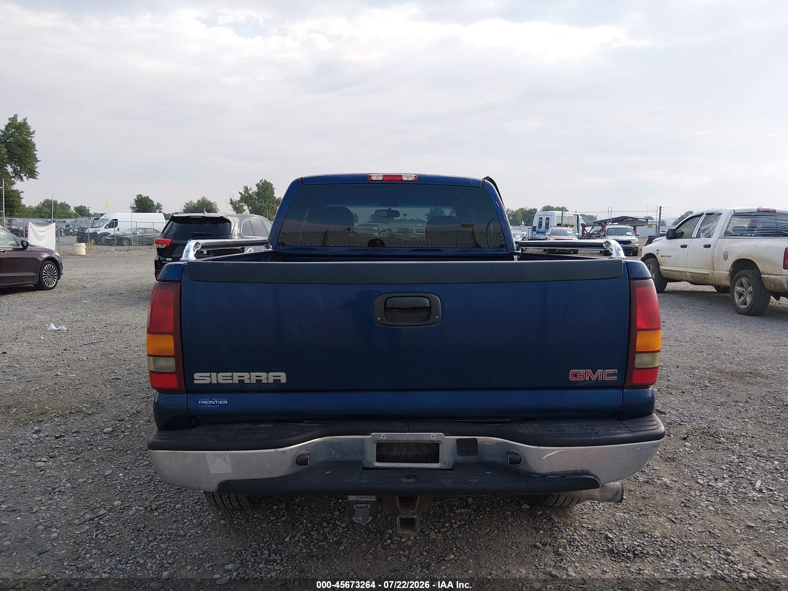 2002 Gmc Sierra 1500 Sle Dark Blue vin: 2GTEK19T421194686