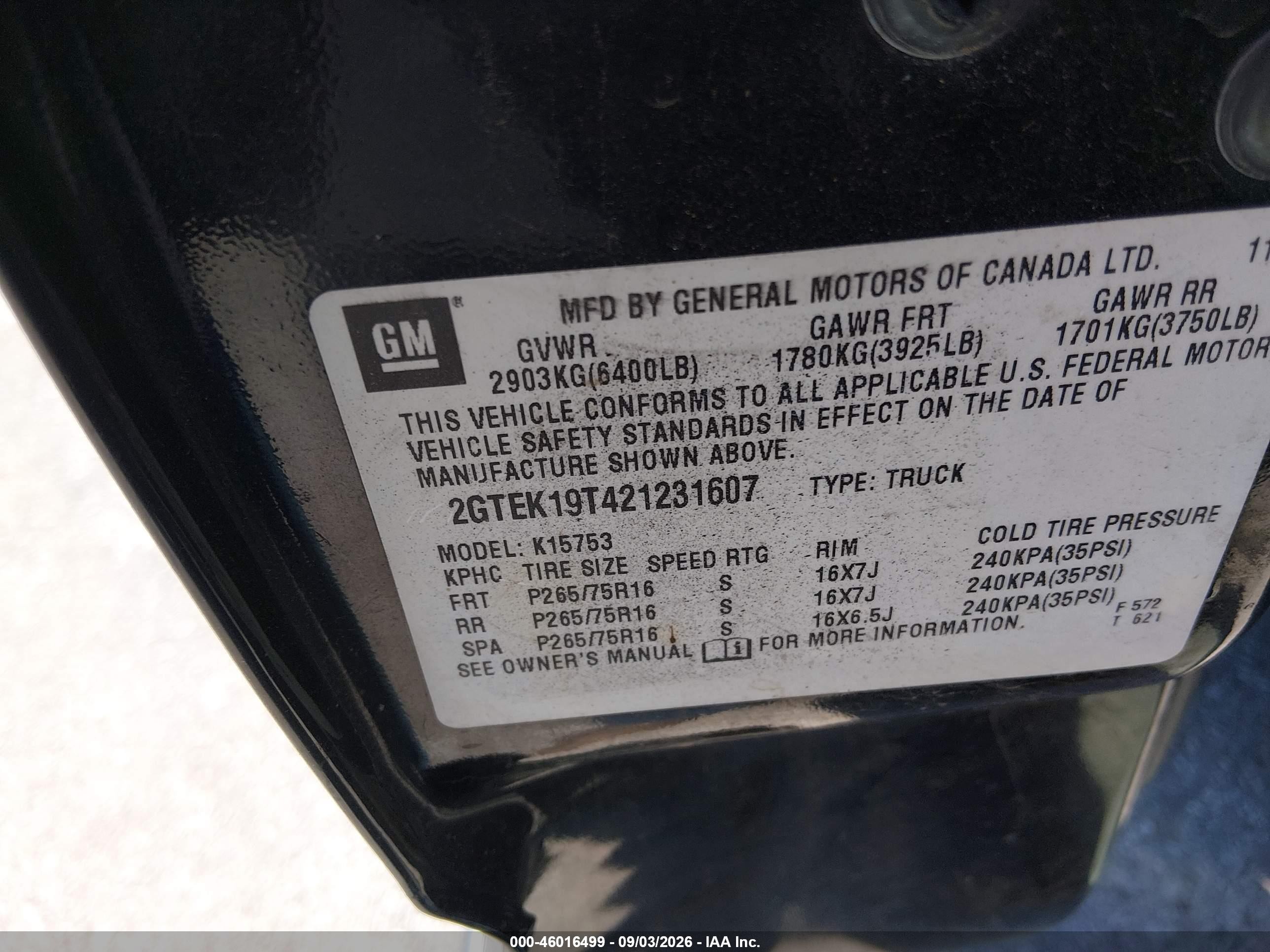2002 Gmc Sierra 1500 Sle Black vin: 2GTEK19T421231607