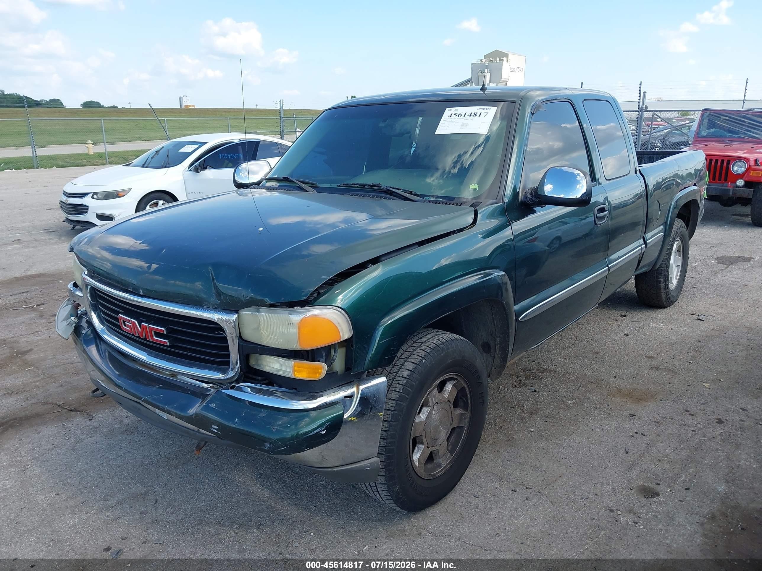 2002 Gmc Sierra 1500 Sle Green vin: 2GTEK19T521267791