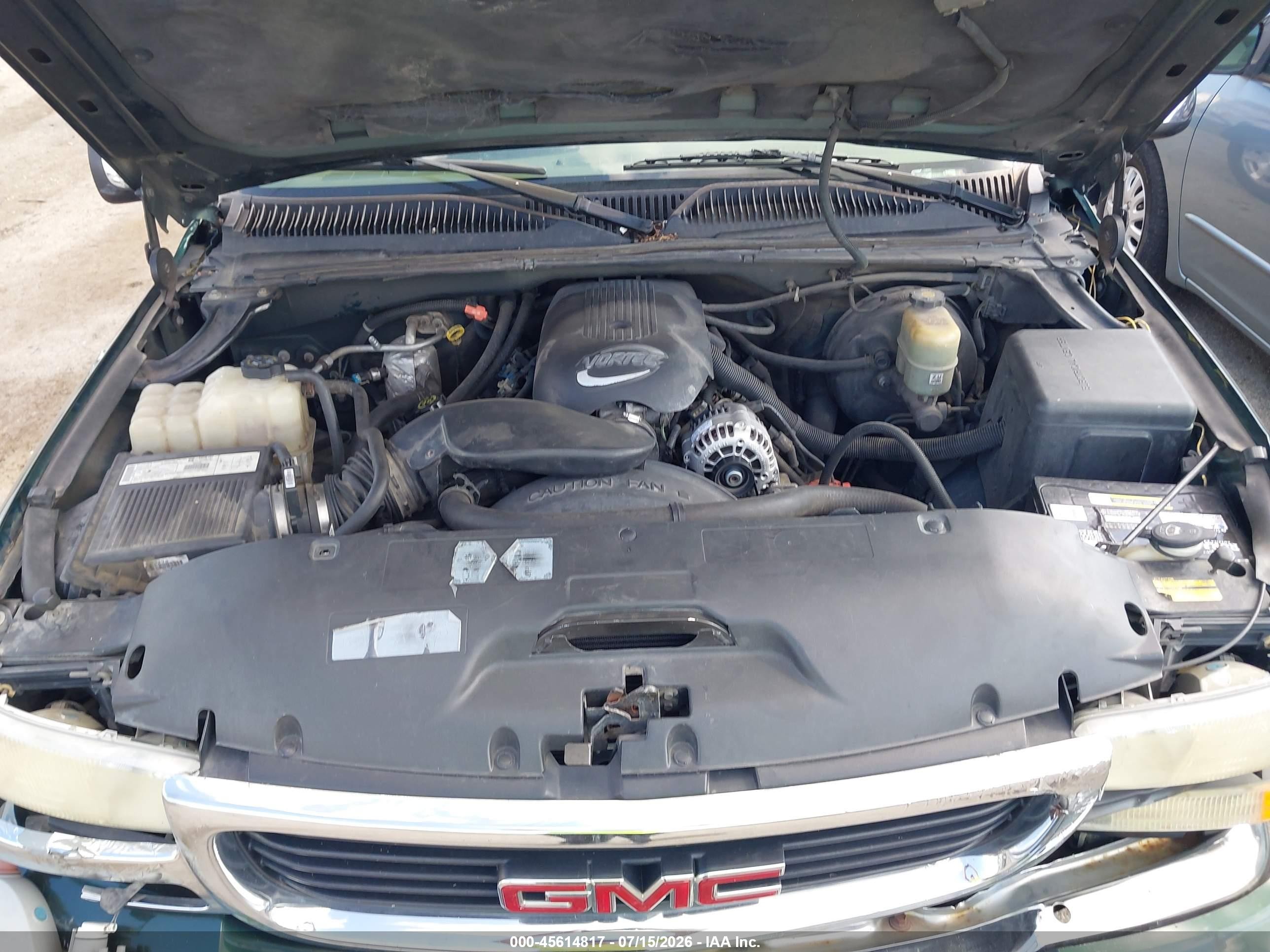 2002 Gmc Sierra 1500 Sle Green vin: 2GTEK19T521267791