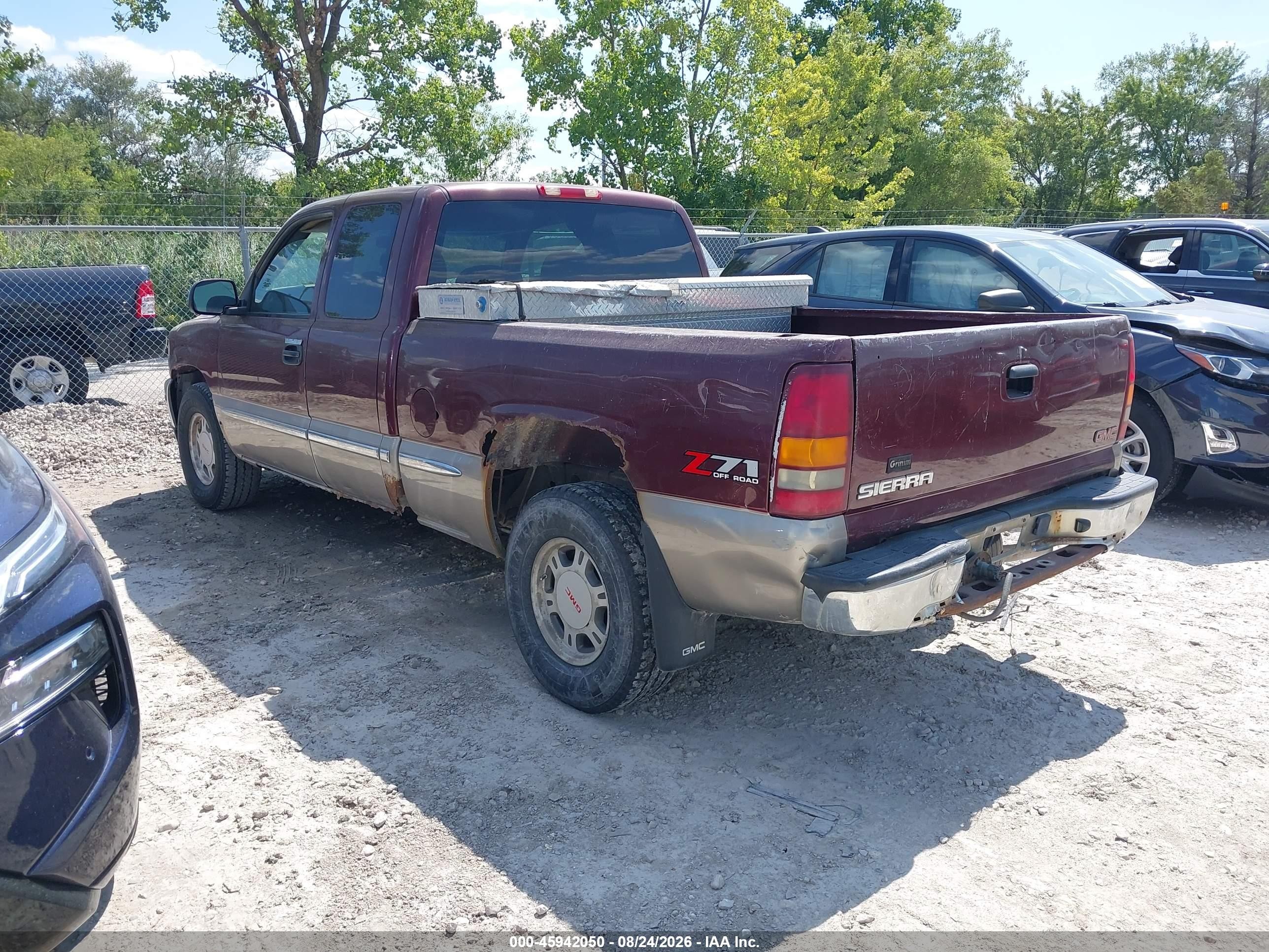 2002 Gmc Sierra 1500 Sle Red vin: 2GTEK19T521326791