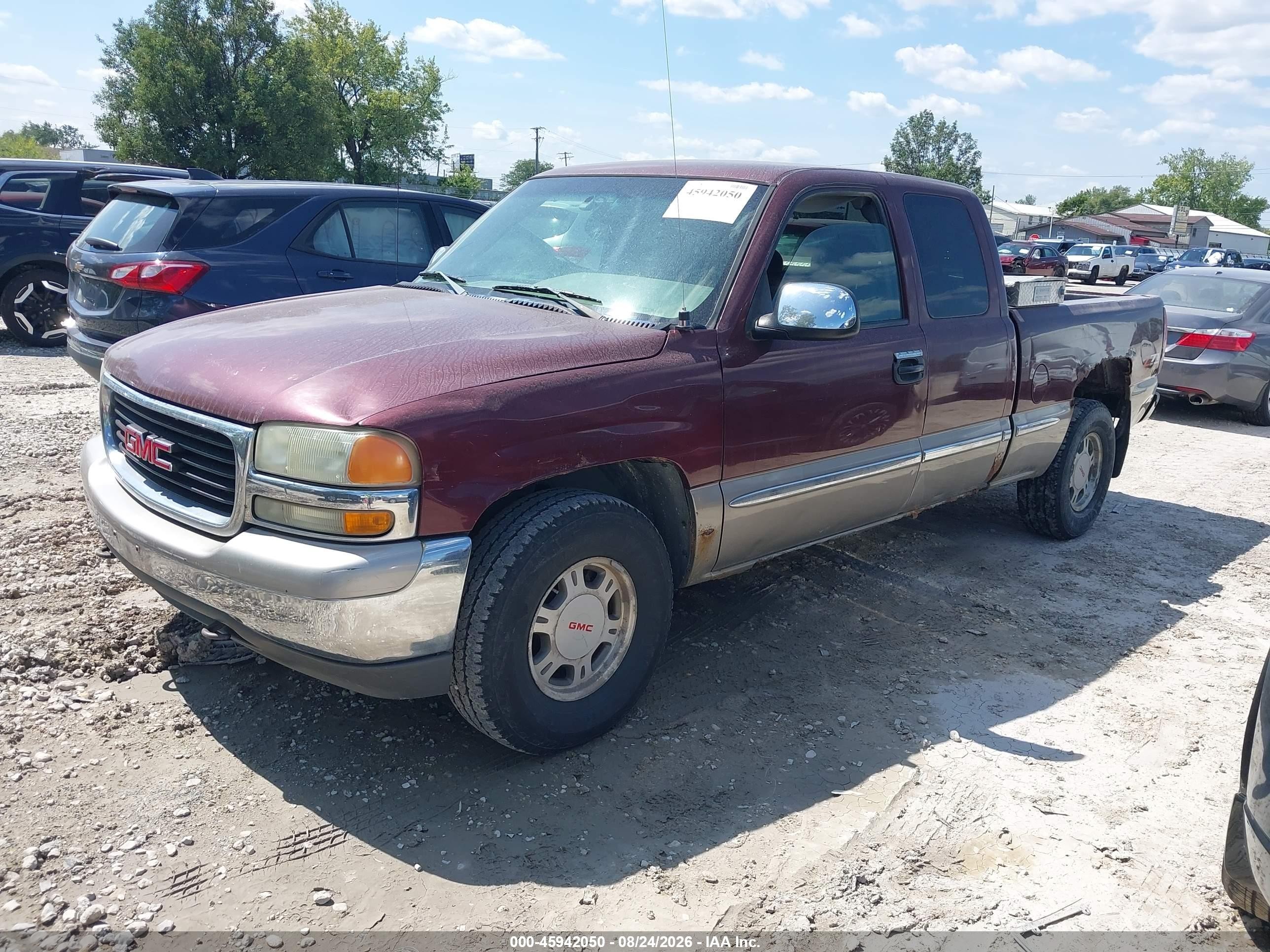 2002 Gmc Sierra 1500 Sle Red vin: 2GTEK19T521326791