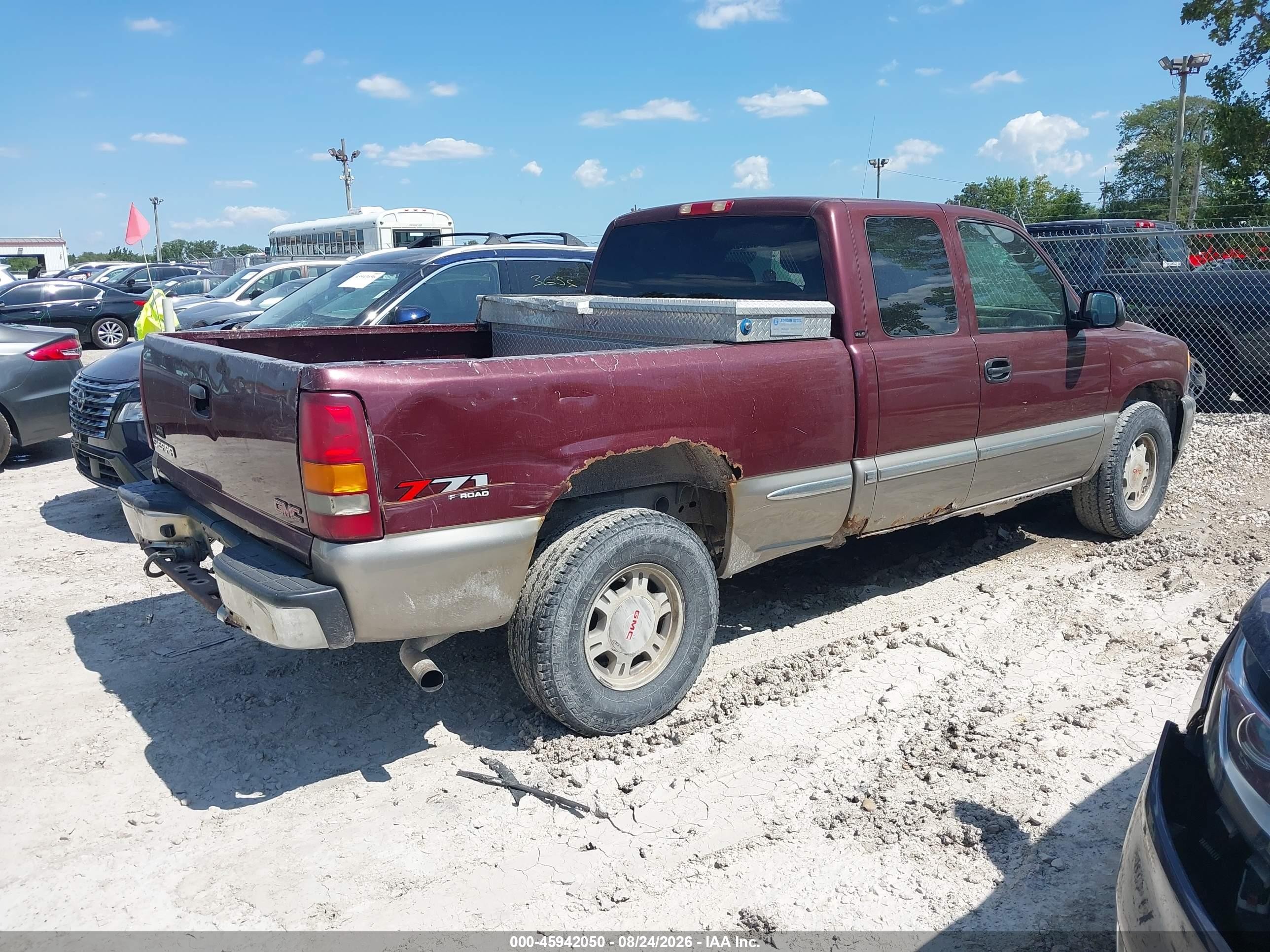 2002 Gmc Sierra 1500 Sle Red vin: 2GTEK19T521326791