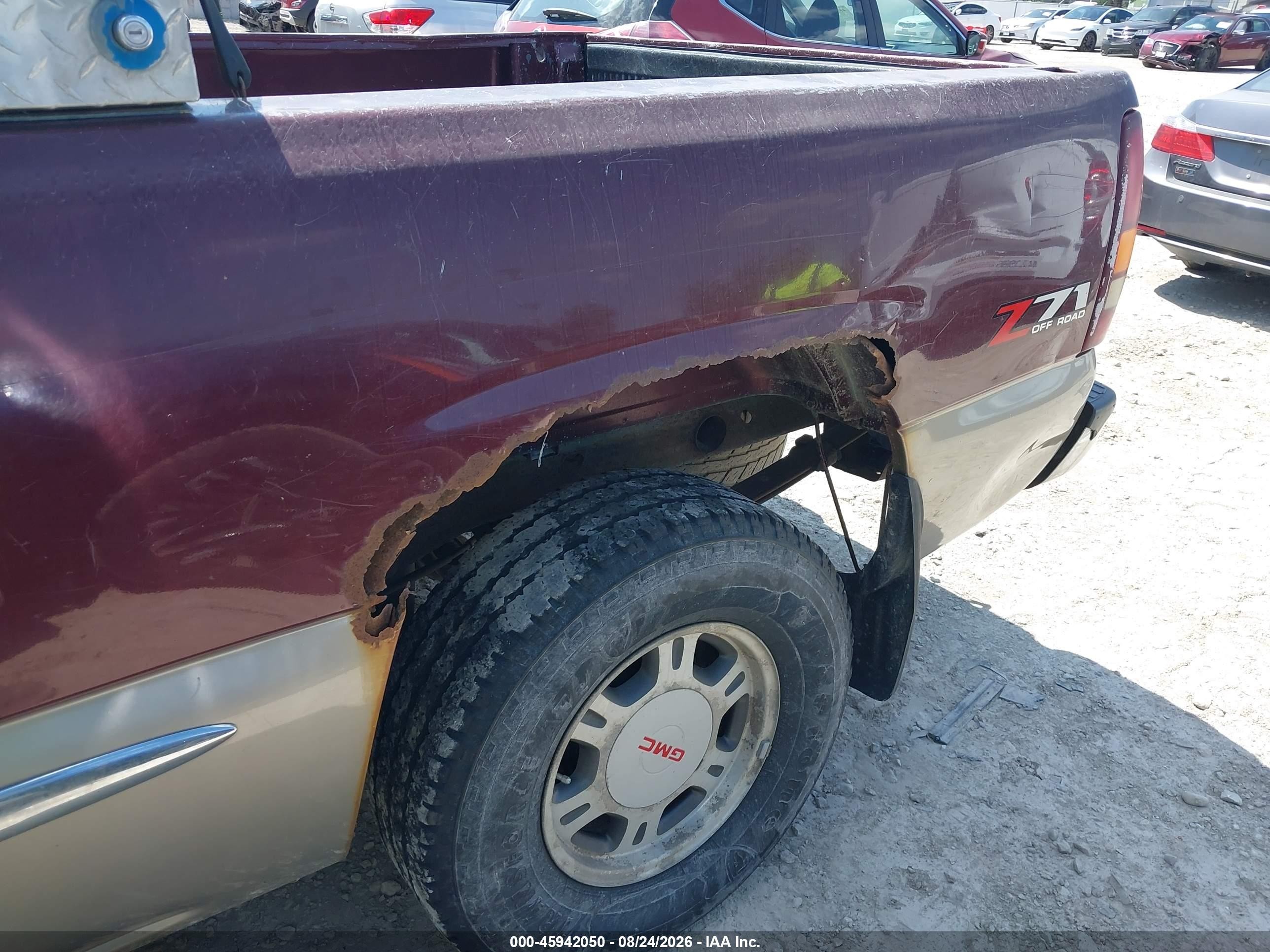 2002 Gmc Sierra 1500 Sle Red vin: 2GTEK19T521326791