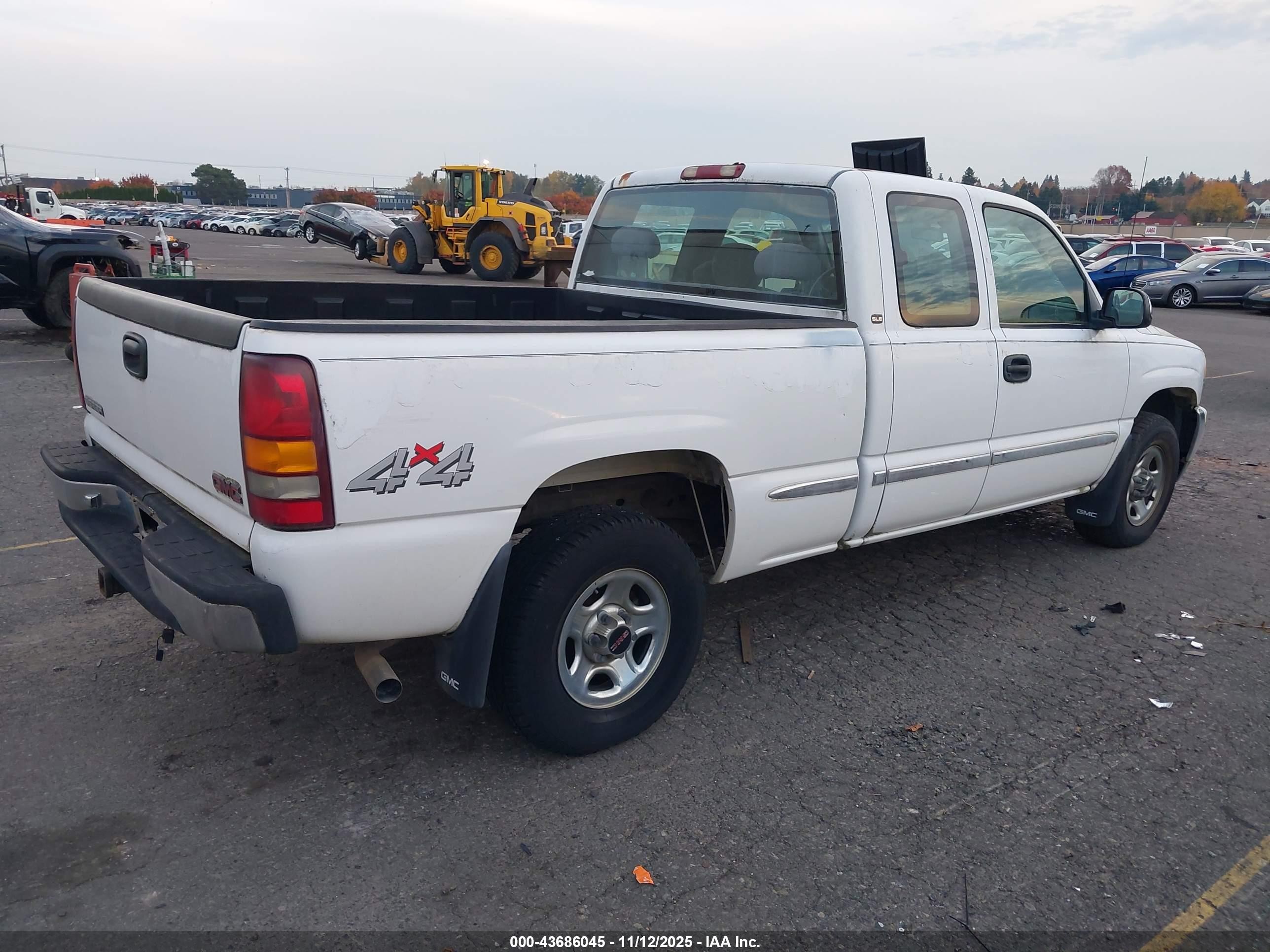 2000 Gmc Sierra 1500 Sle White vin: 2GTEK19T5Y1104275