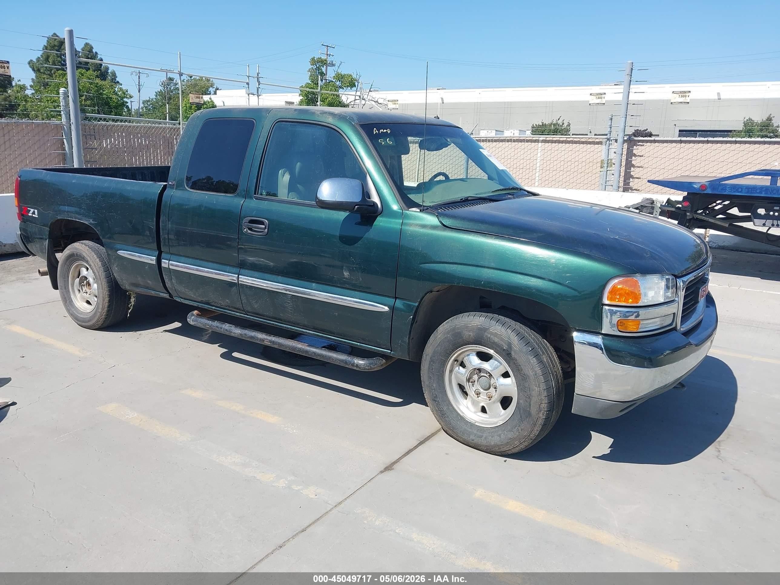 2001 Gmc Sierra 1500 Sle Зеленый vin: 2GTEK19T611201622