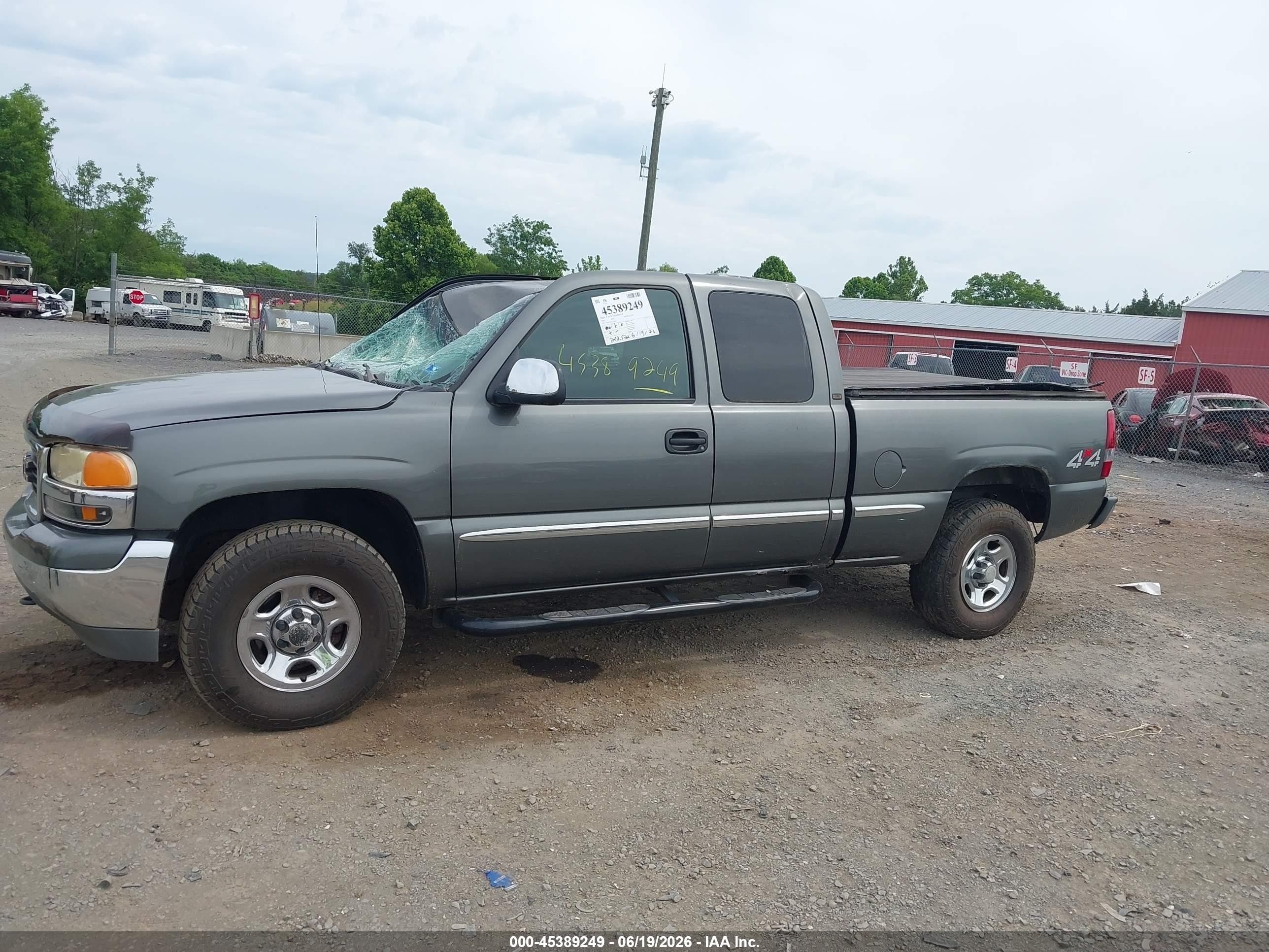 2001 Gmc Sierra 1500 Sle Gray vin: 2GTEK19T711228814