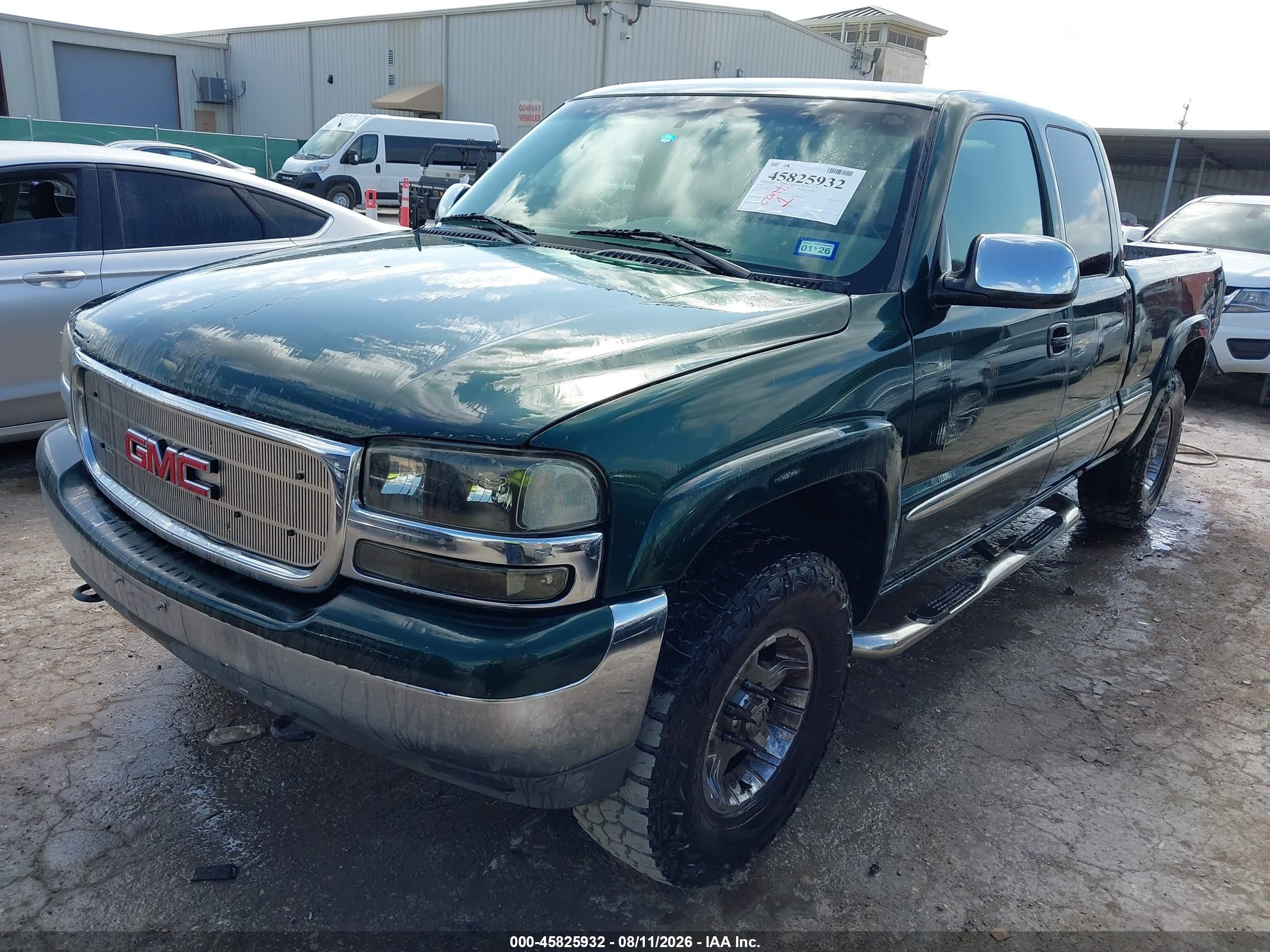 2002 Gmc Sierra 1500 Sle Green vin: 2GTEK19T821231383