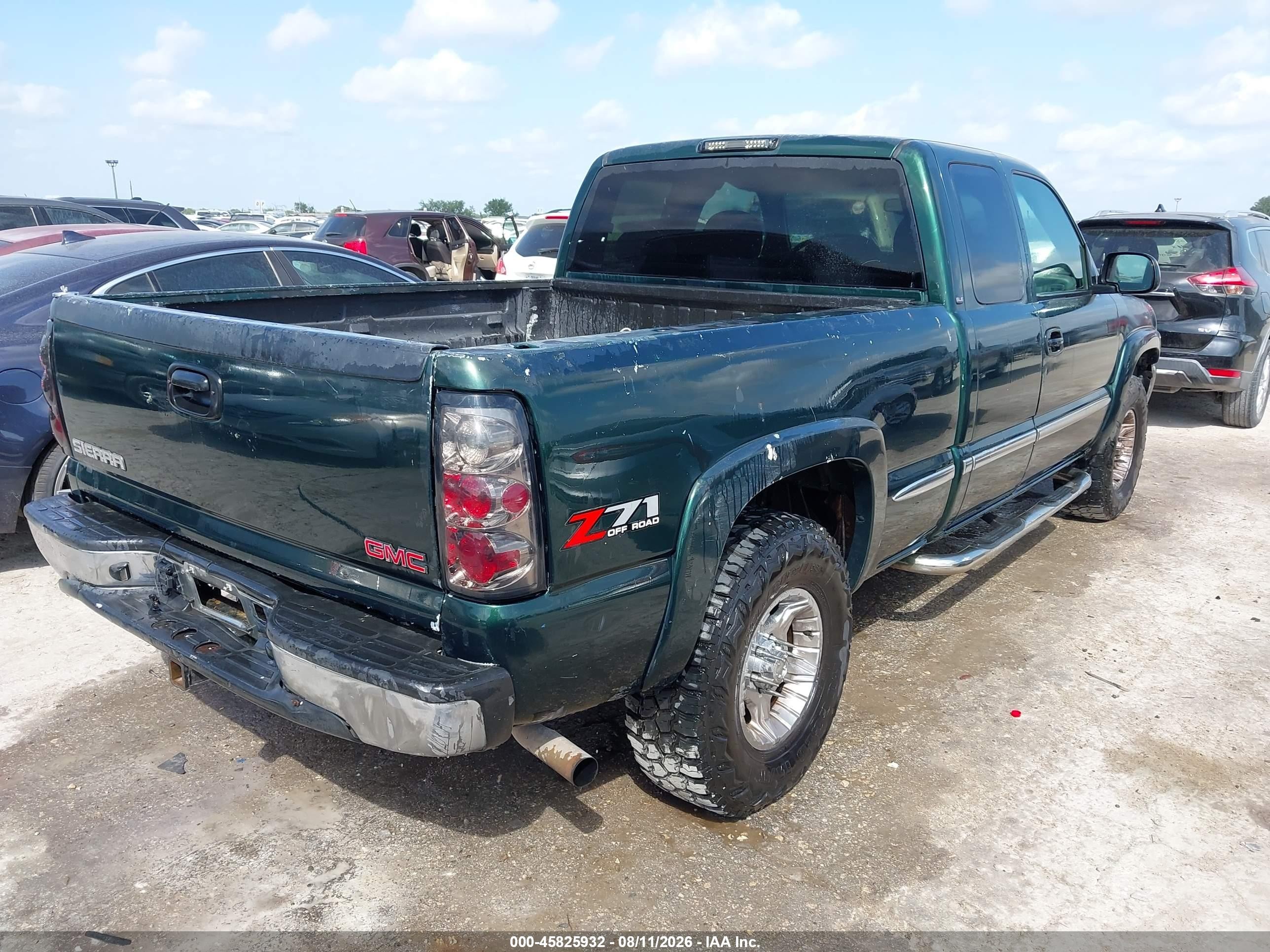 2002 Gmc Sierra 1500 Sle Green vin: 2GTEK19T821231383