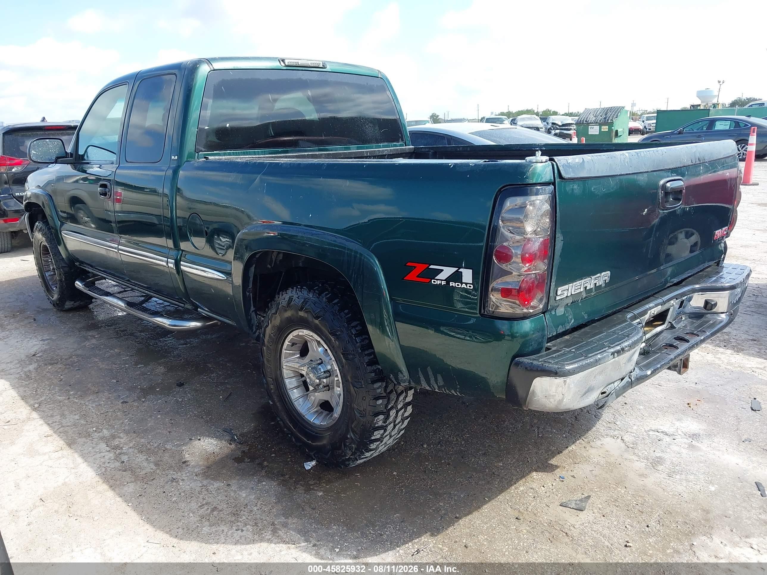 2002 Gmc Sierra 1500 Sle Green vin: 2GTEK19T821231383