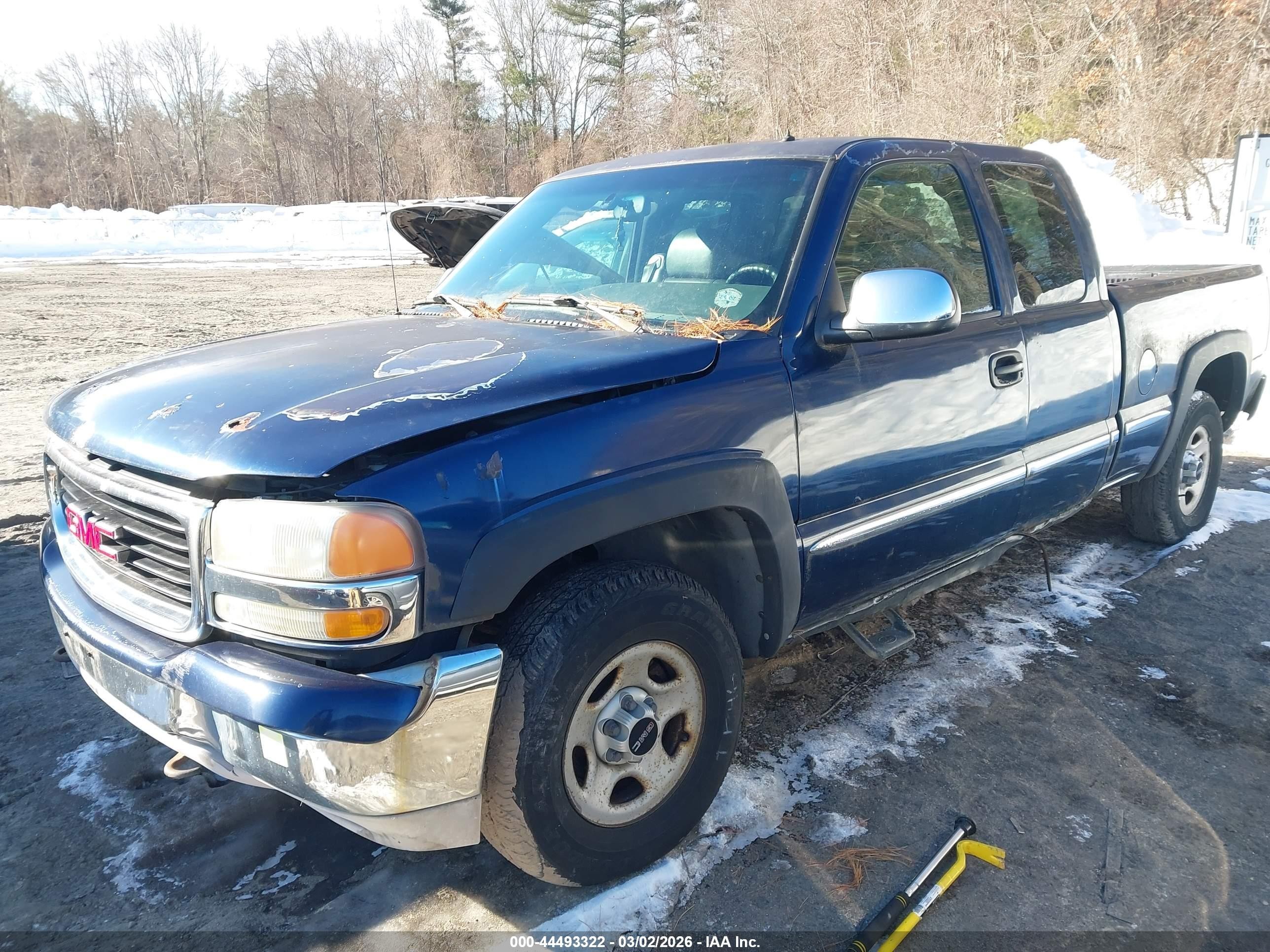 2002 Gmc Sierra 1500 Sle Blue vin: 2GTEK19T821286044