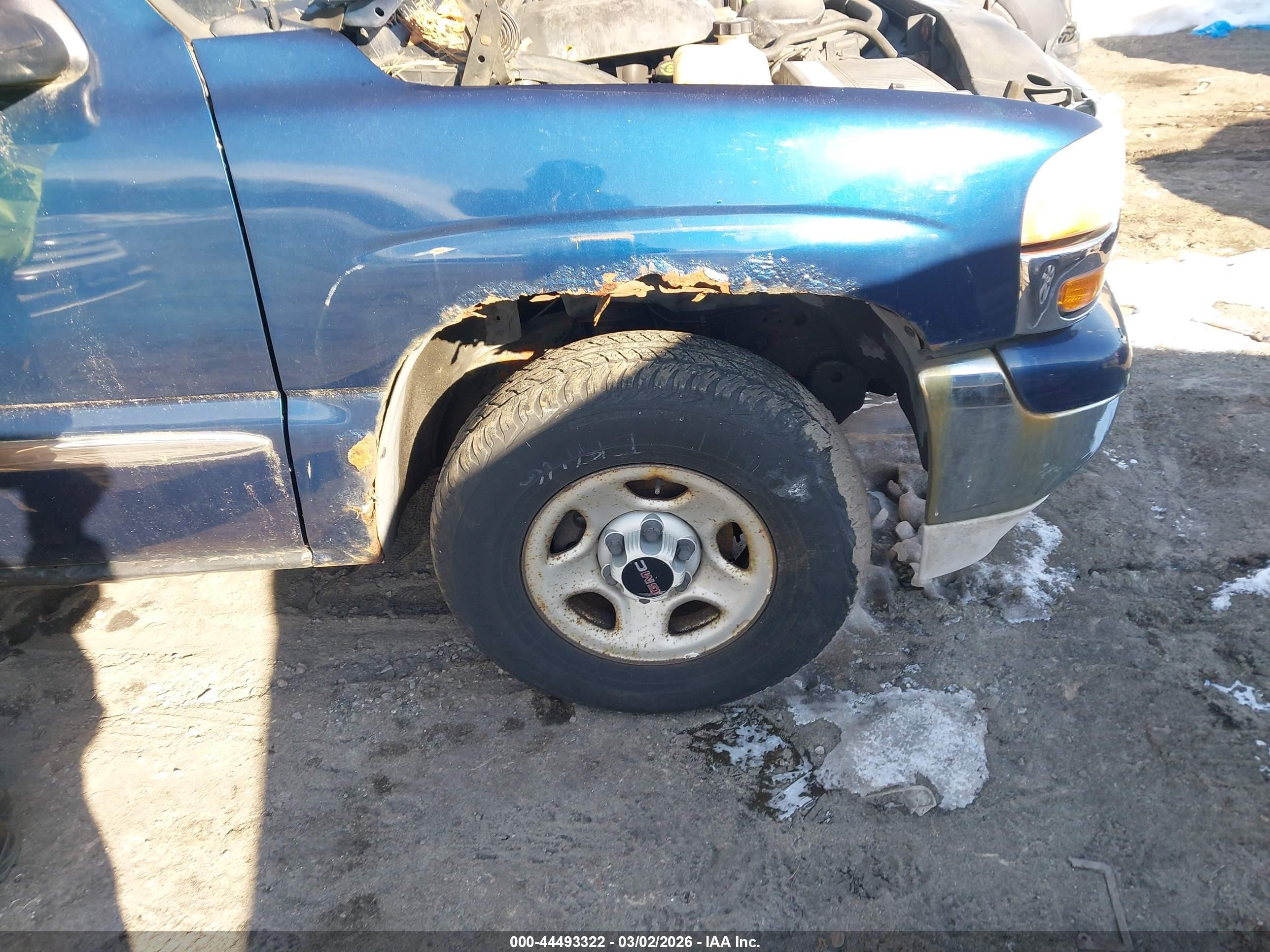 2002 Gmc Sierra 1500 Sle Blue vin: 2GTEK19T821286044