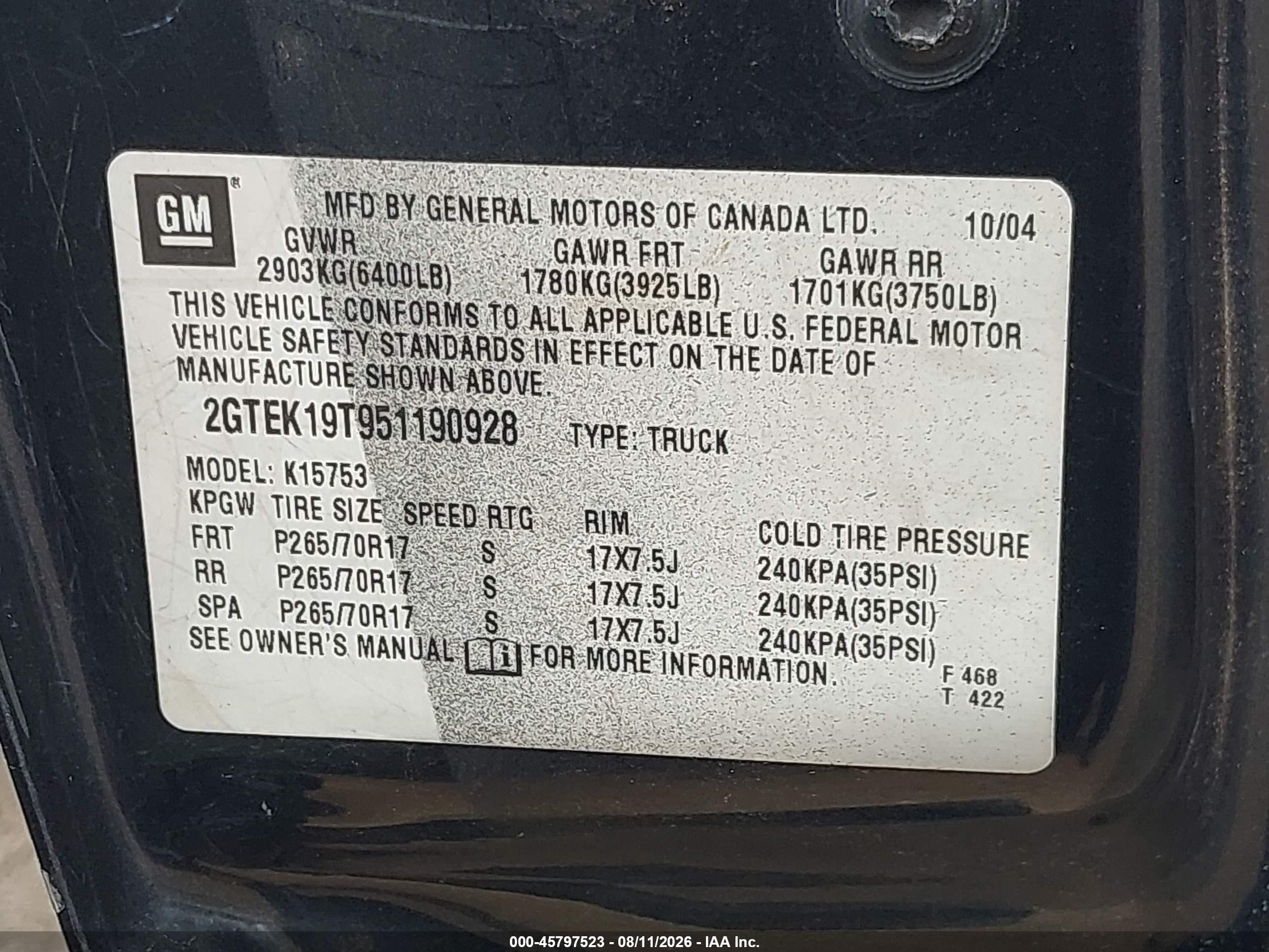 2005 Gmc Sierra 1500 Sle Gray vin: 2GTEK19T951190928