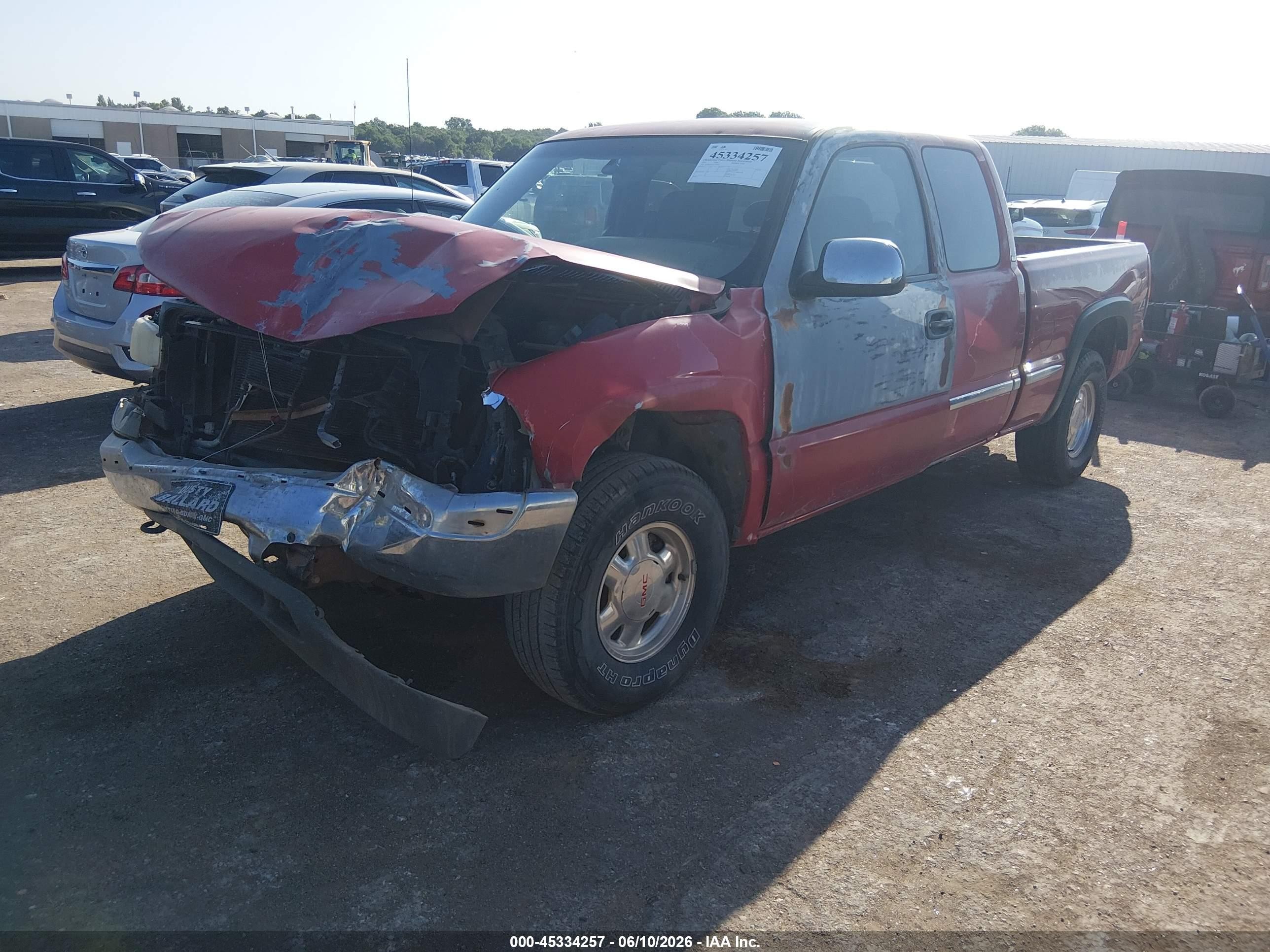 2001 Gmc Sierra 1500 Sle Red vin: 2GTEK19TX11393059