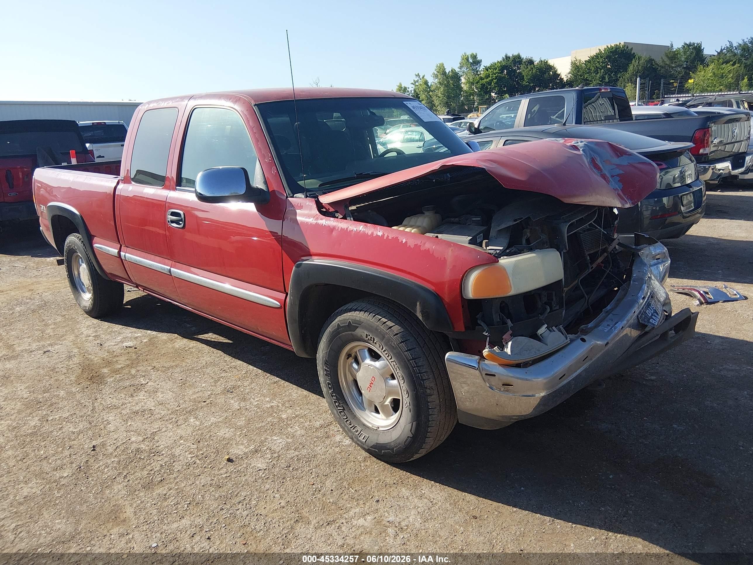 2001 Gmc Sierra 1500 Sle Red vin: 2GTEK19TX11393059