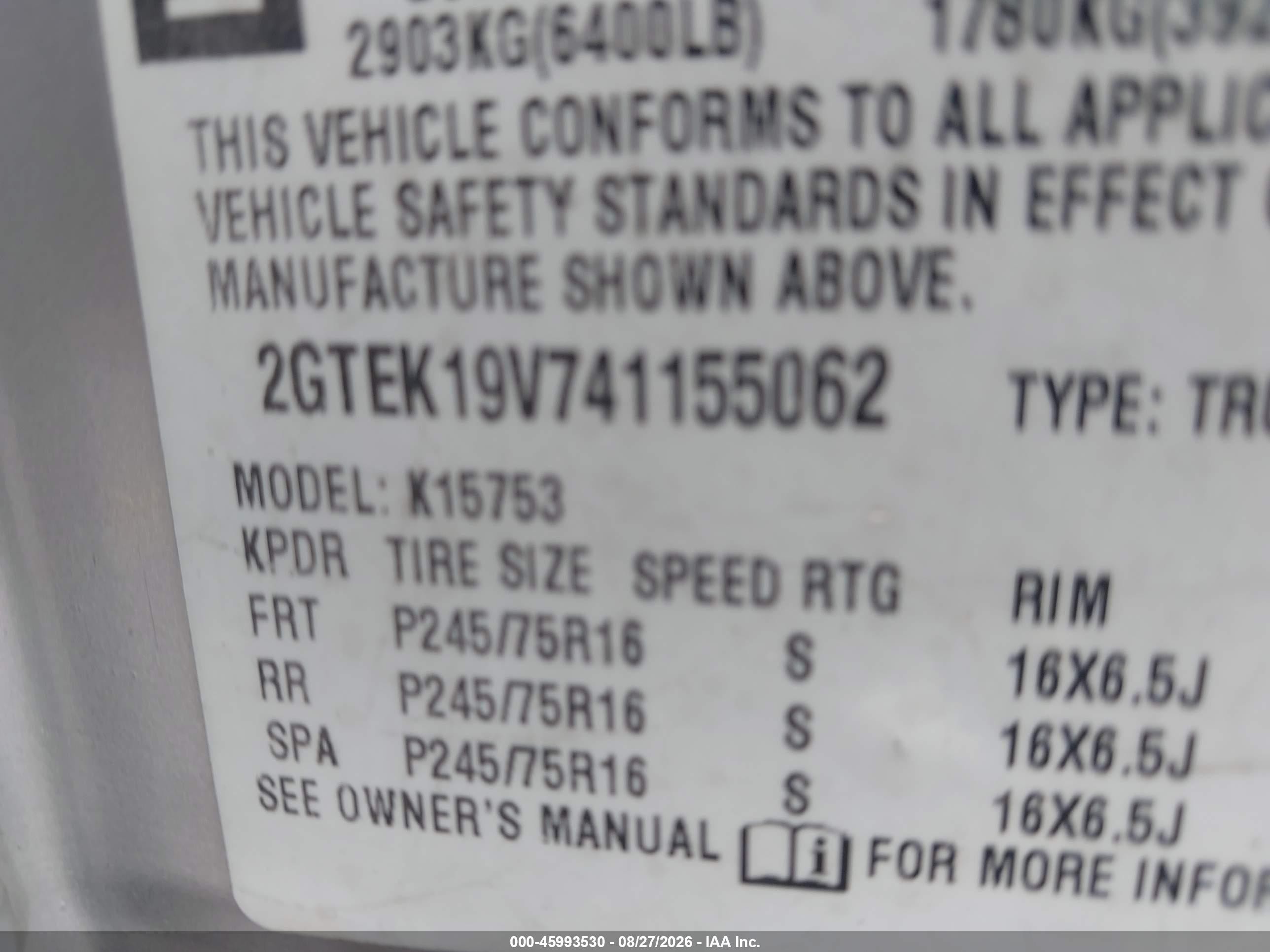 2004 Gmc New Sierra K1500 Gold vin: 2GTEK19V741155062