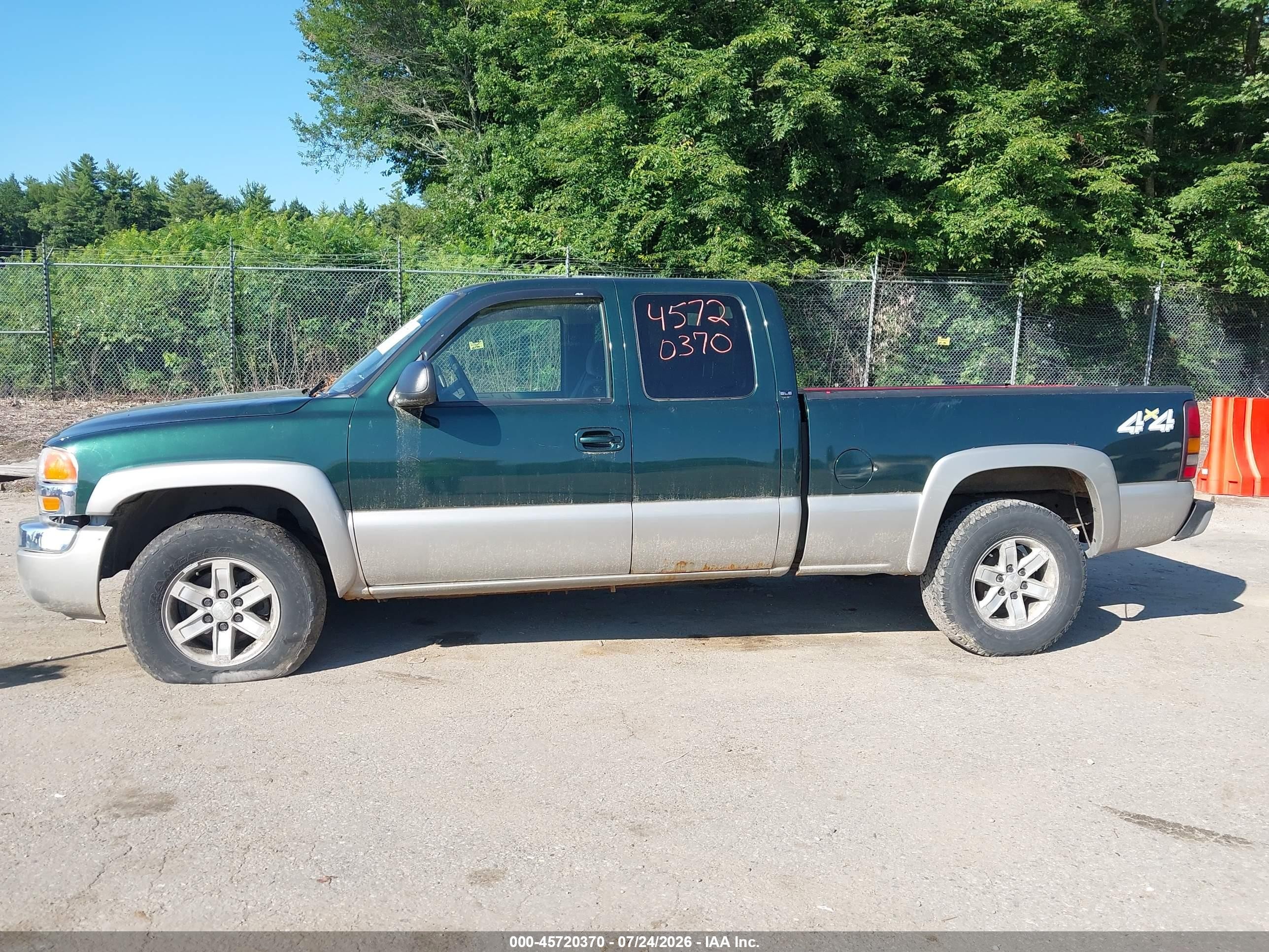 2005 Gmc Sierra 1500 Sle Green vin: 2GTEK19V951203632