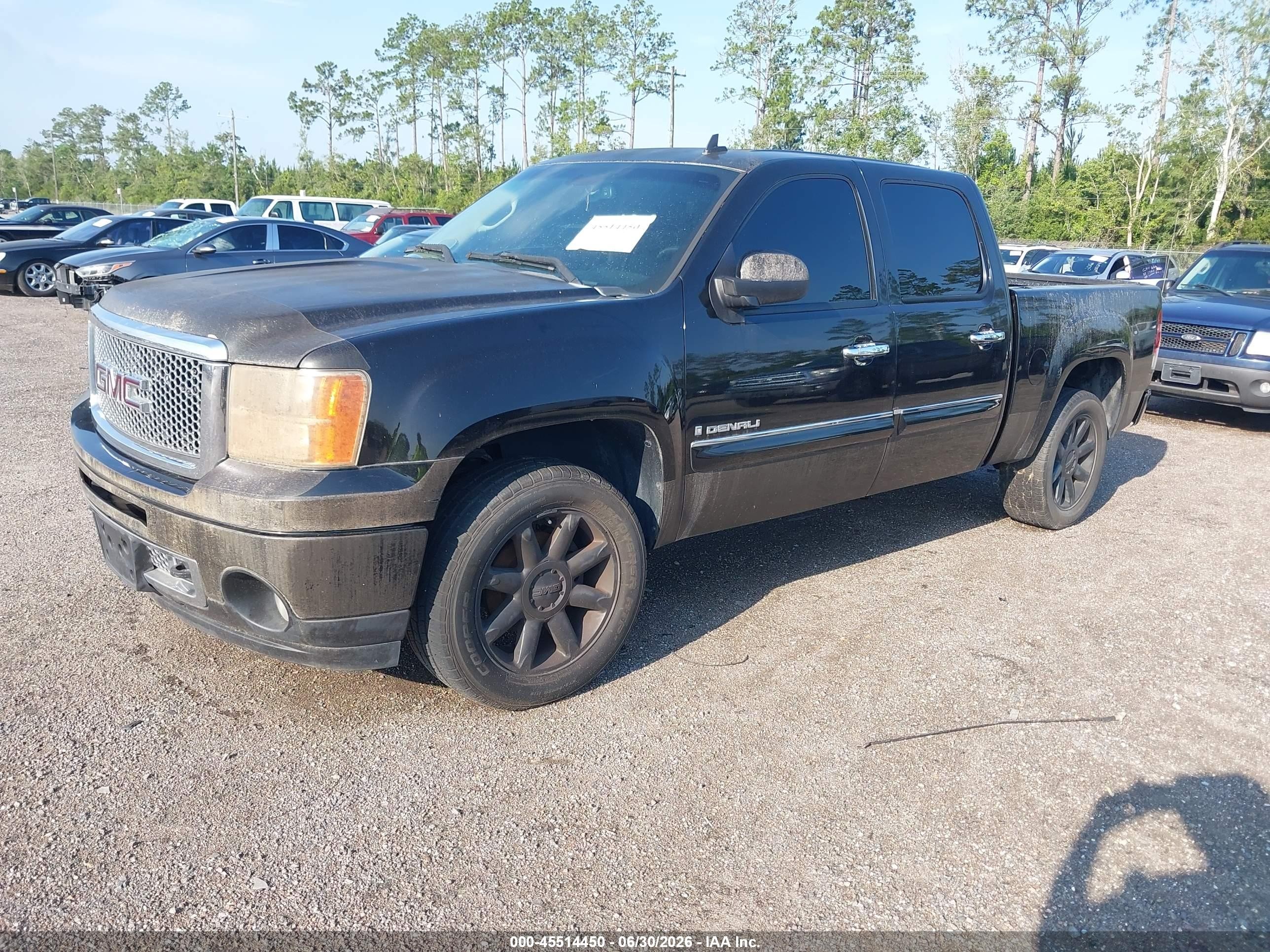2008 Gmc Sierra 1500 Denali Black vin: 2GTEK638681311520