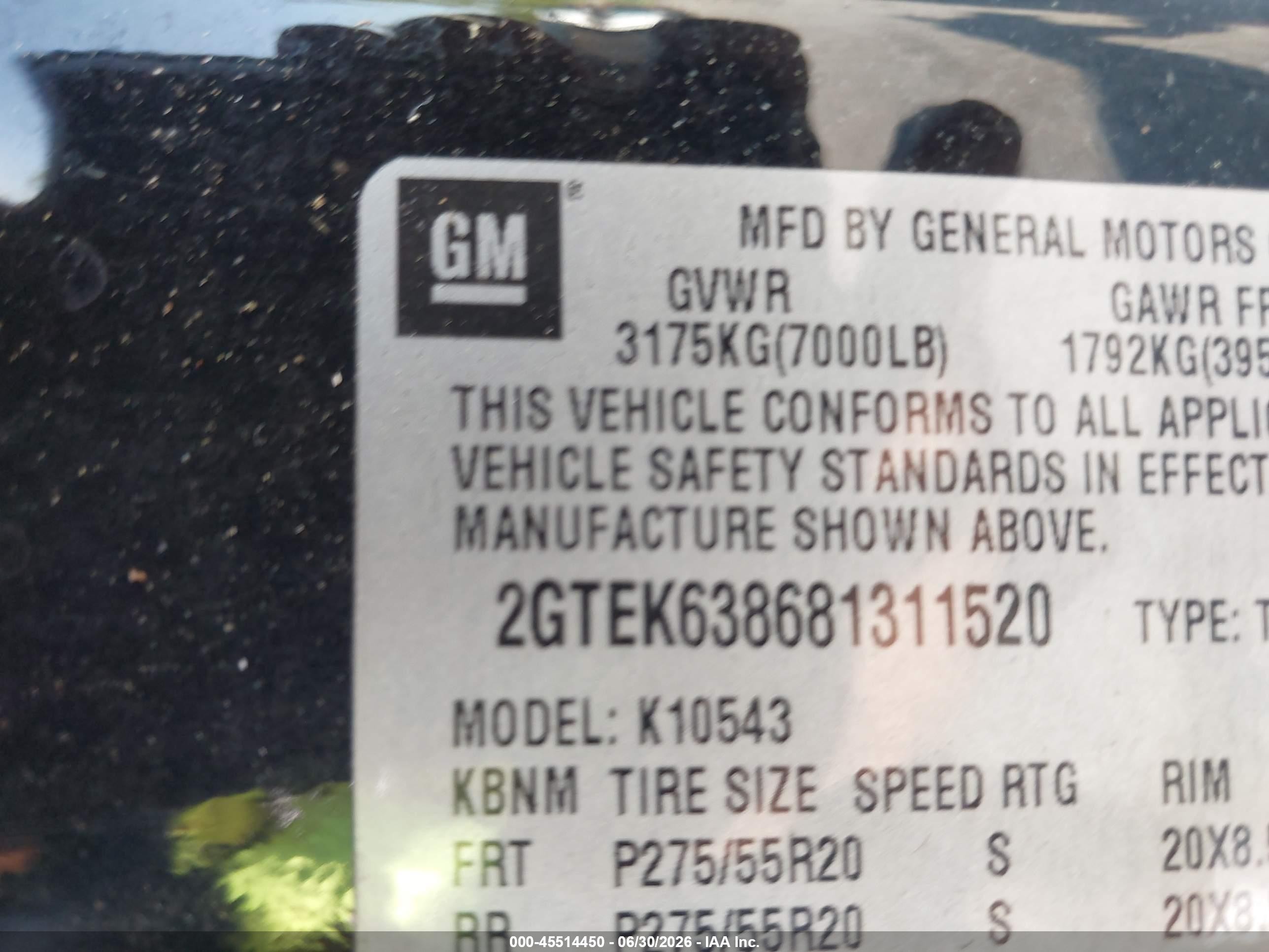 2008 Gmc Sierra 1500 Denali Black vin: 2GTEK638681311520