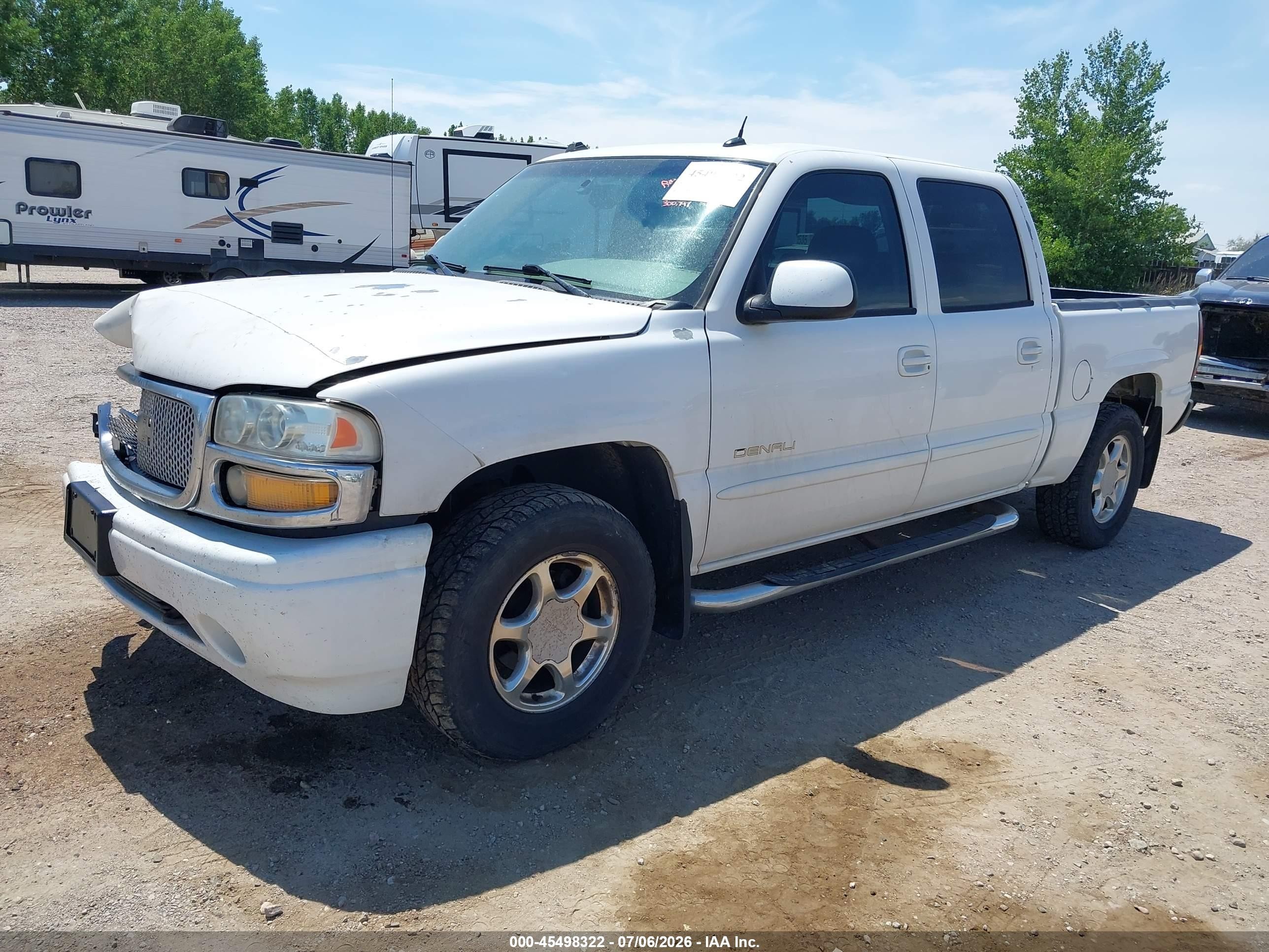 2005 Gmc Sierra 1500 Denali White vin: 2GTEK63N351131218