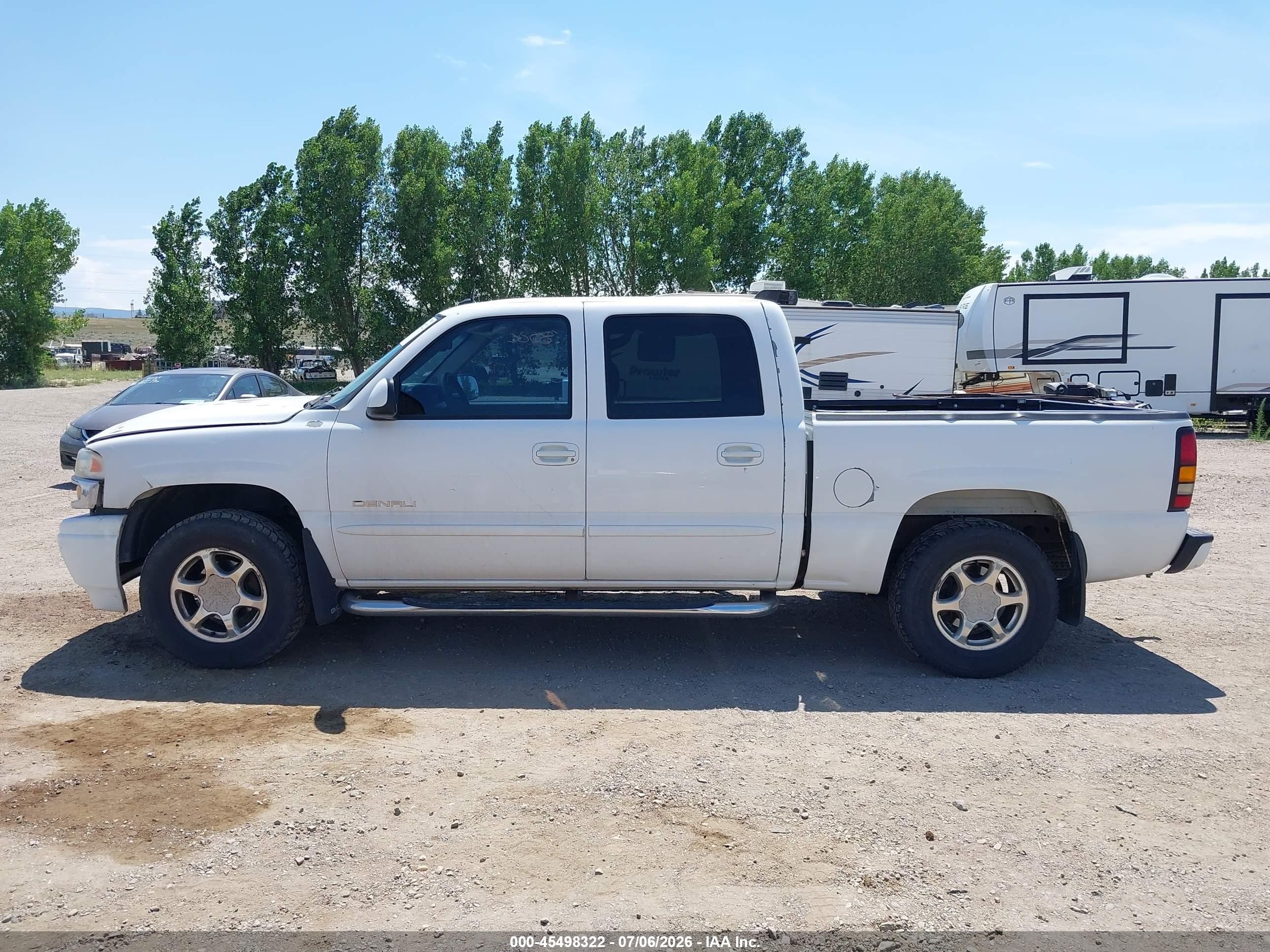 2005 Gmc Sierra 1500 Denali White vin: 2GTEK63N351131218