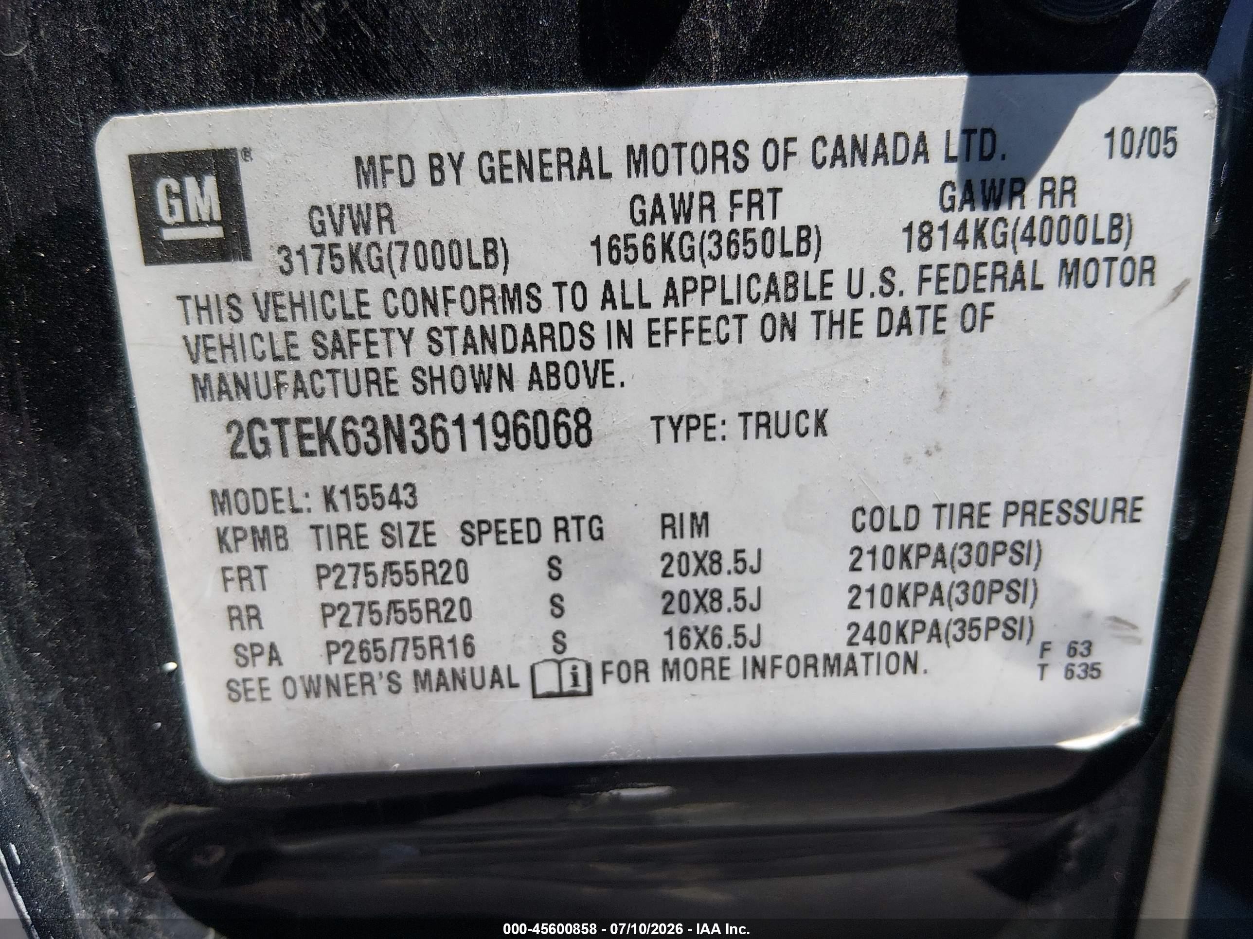 2006 Gmc Sierra 1500 Denali Black vin: 2GTEK63N361196068