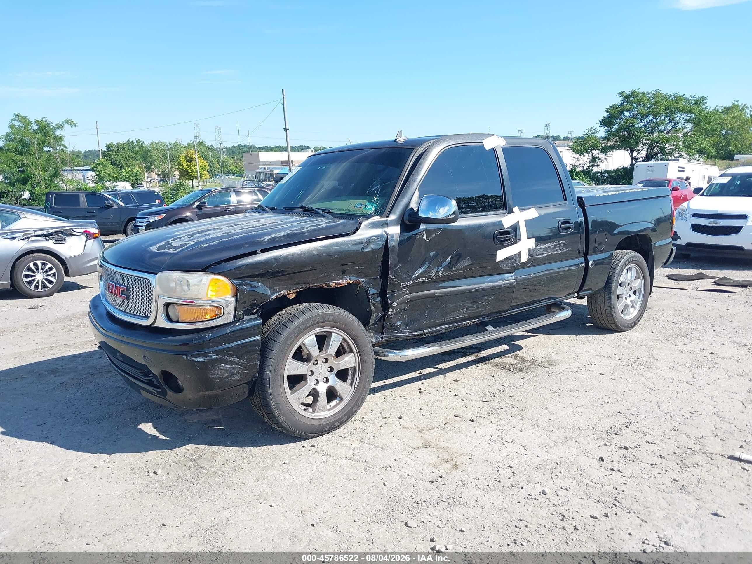 2006 Gmc Sierra K1500 Denali Black vin: 2GTEK63N961143715