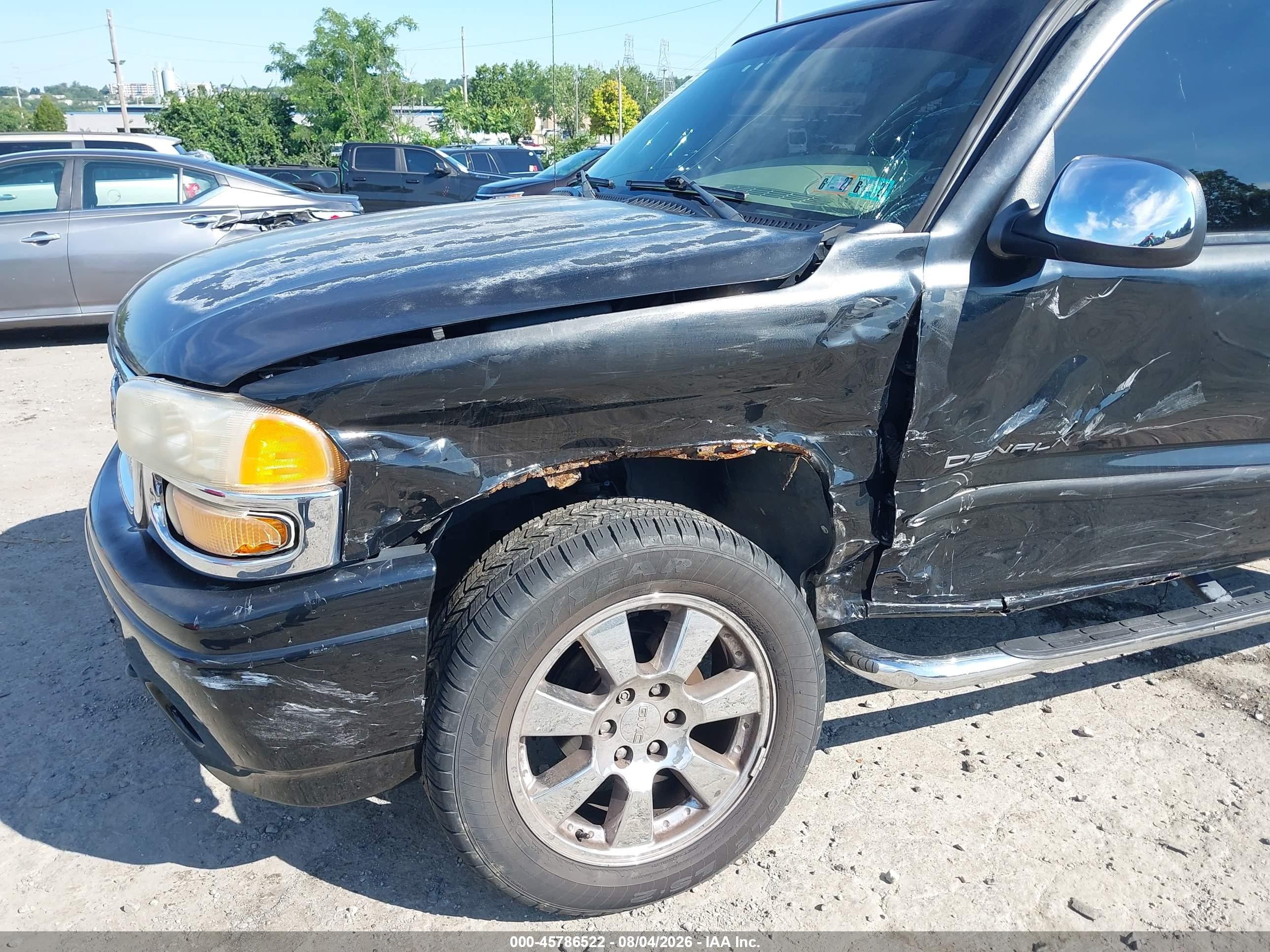 2006 Gmc Sierra K1500 Denali Black vin: 2GTEK63N961143715