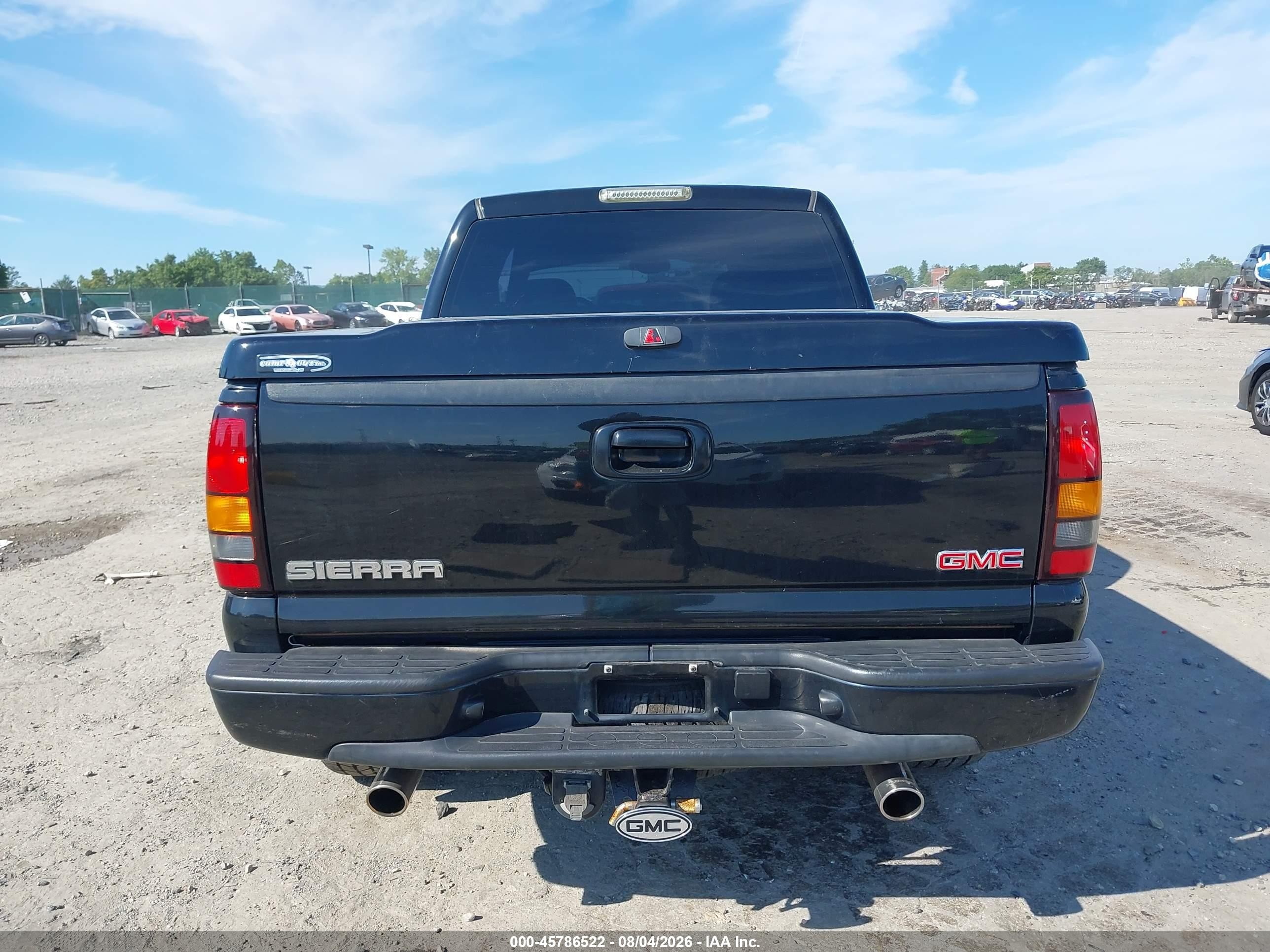 2006 Gmc Sierra K1500 Denali Black vin: 2GTEK63N961143715