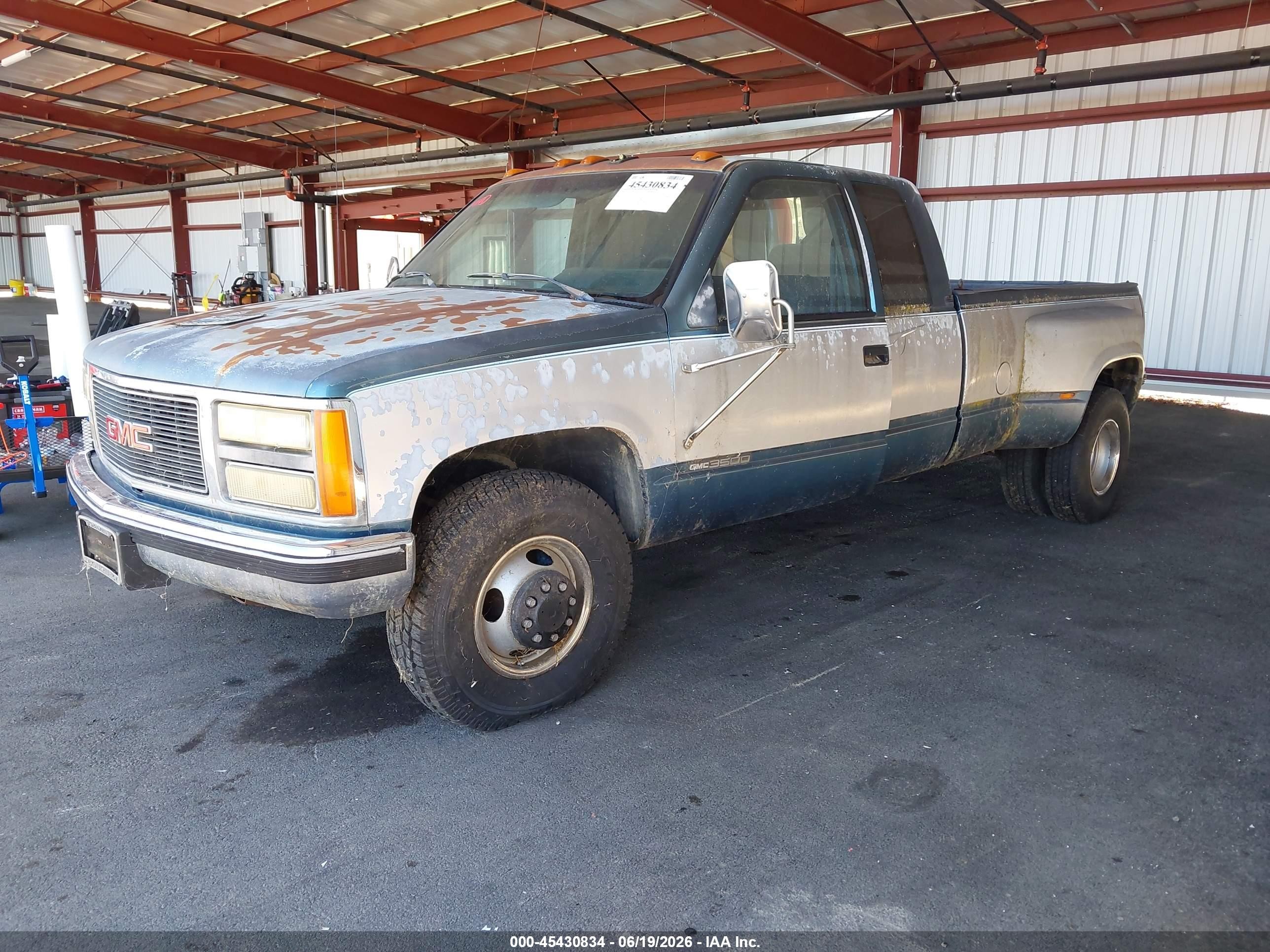 1990 Gmc Sierra C3500 Green vin: 2GTHC39N5L1521332