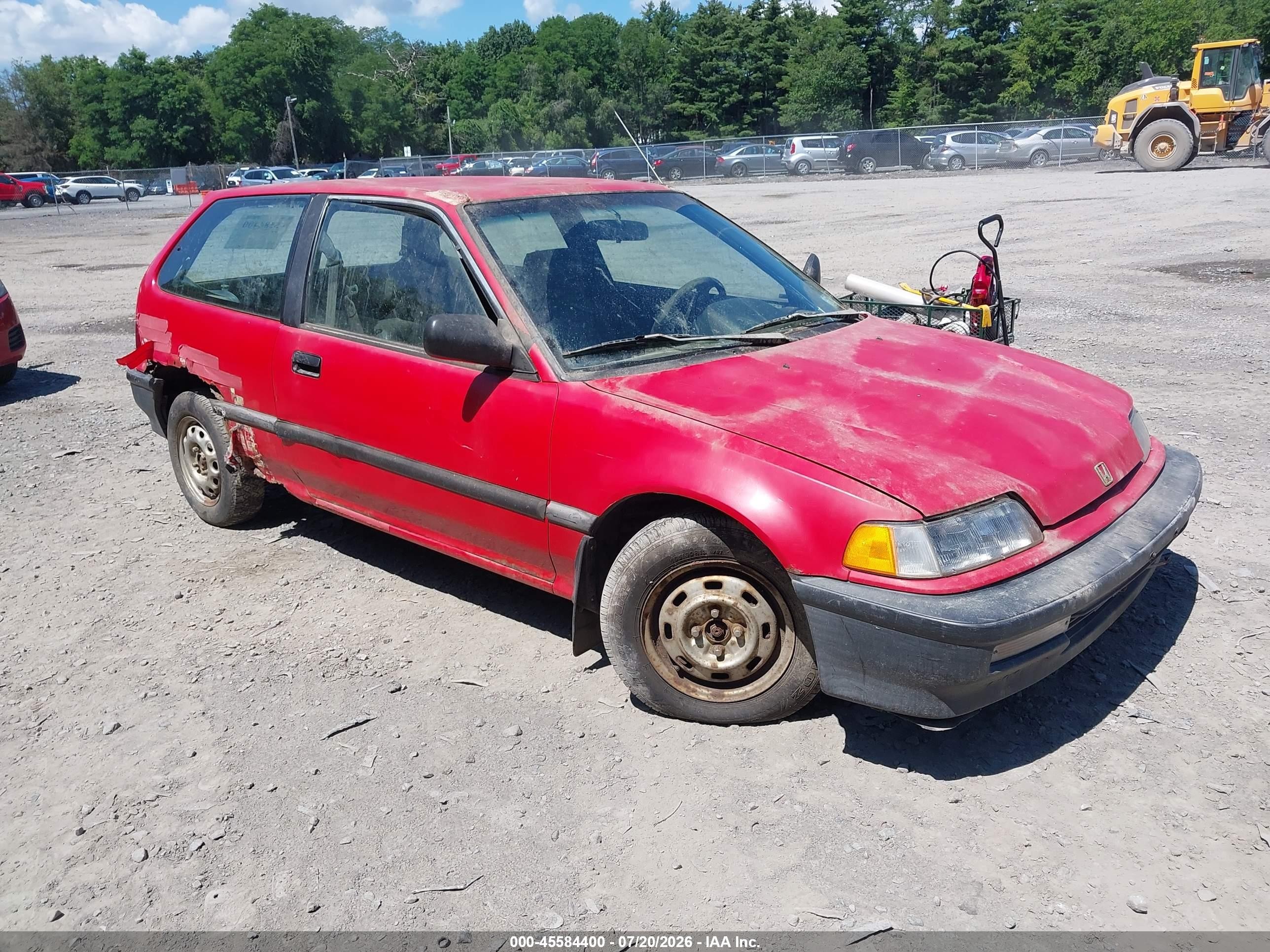1991 Honda Civic   Red vin: 2HGED6348MH578989