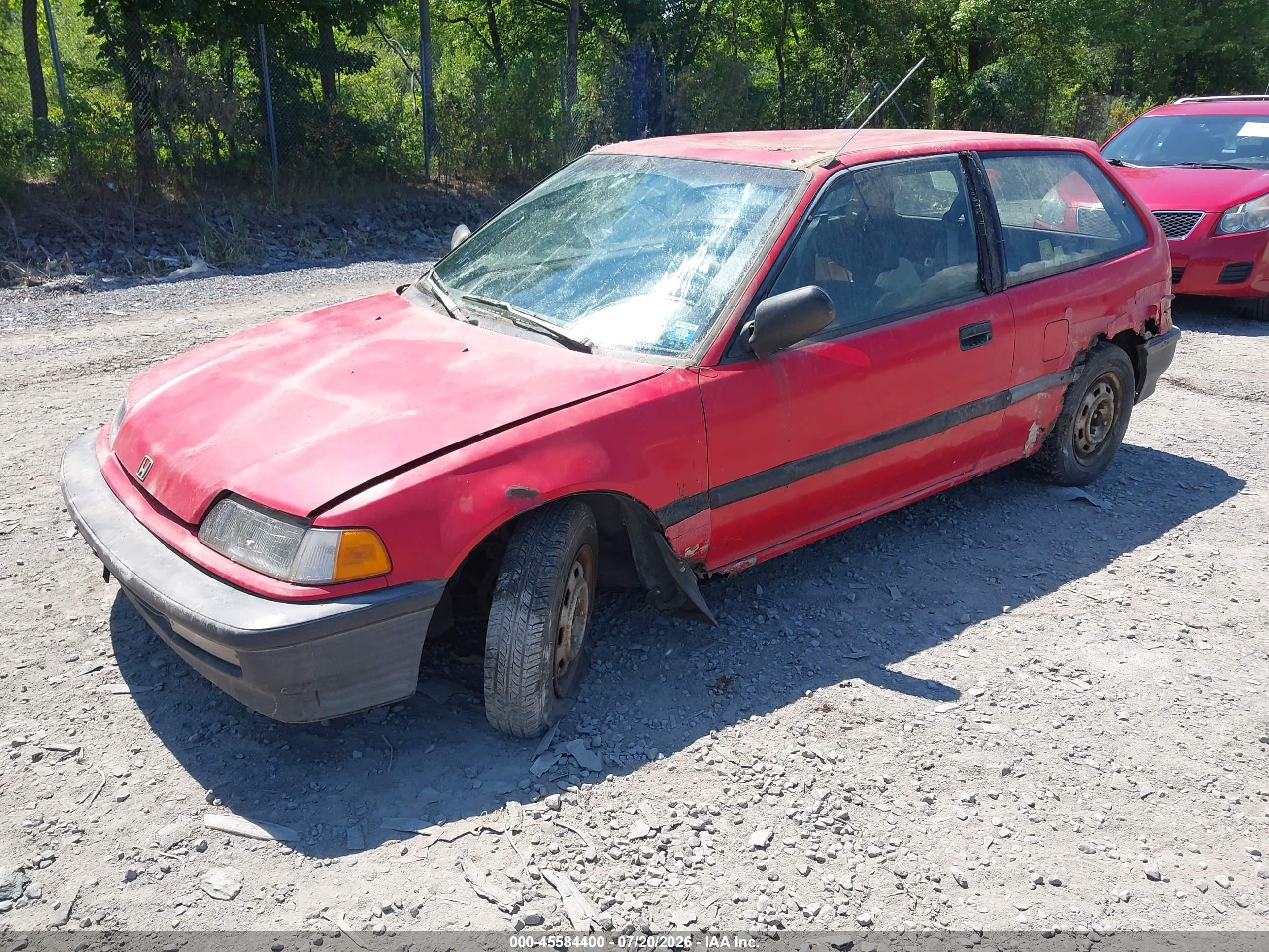 1991 Honda Civic   Red vin: 2HGED6348MH578989