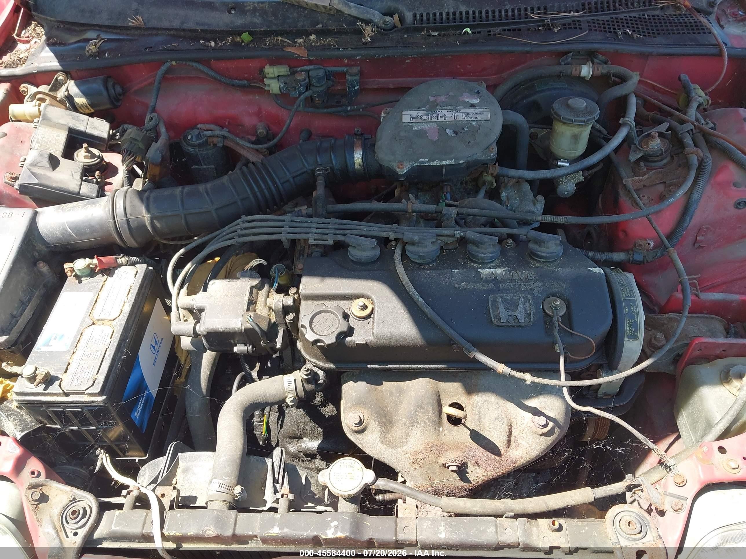 1991 Honda Civic   Red vin: 2HGED6348MH578989