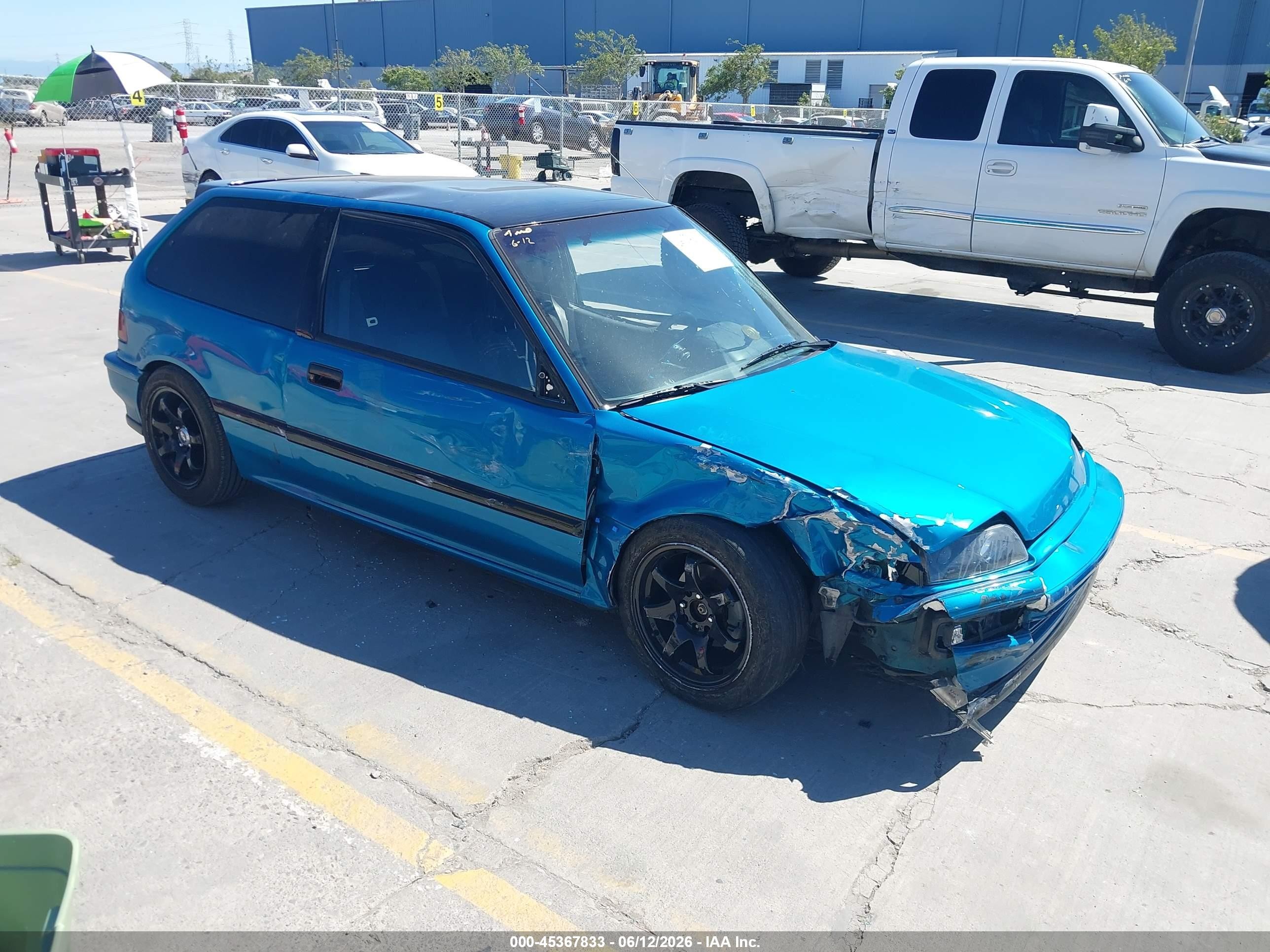 1991 Honda Civic Dx Light Blue vin: 2HGED6354MH559915