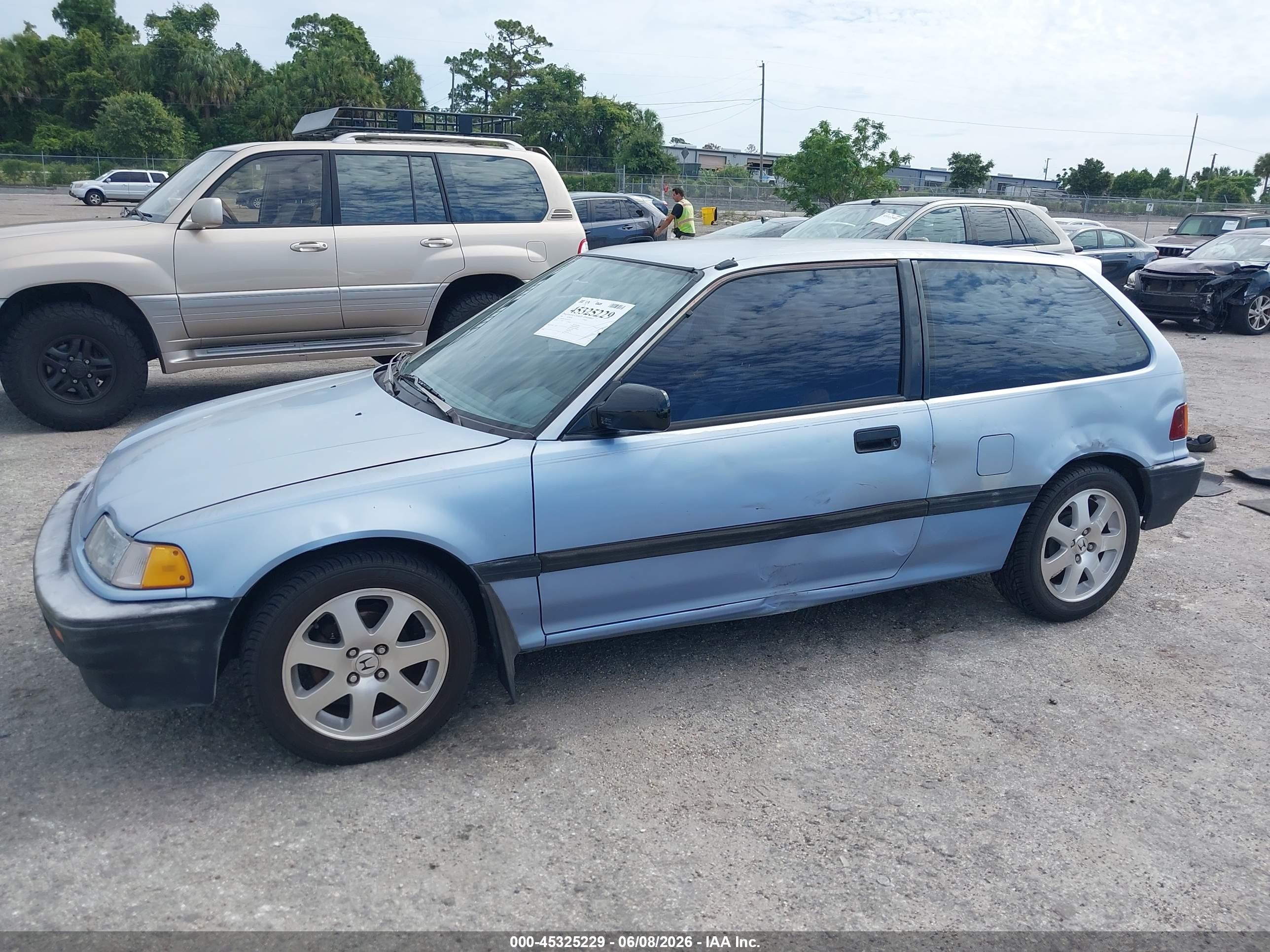 1989 Honda Civic Dx Light Blue vin: 2HGED6355KH502345