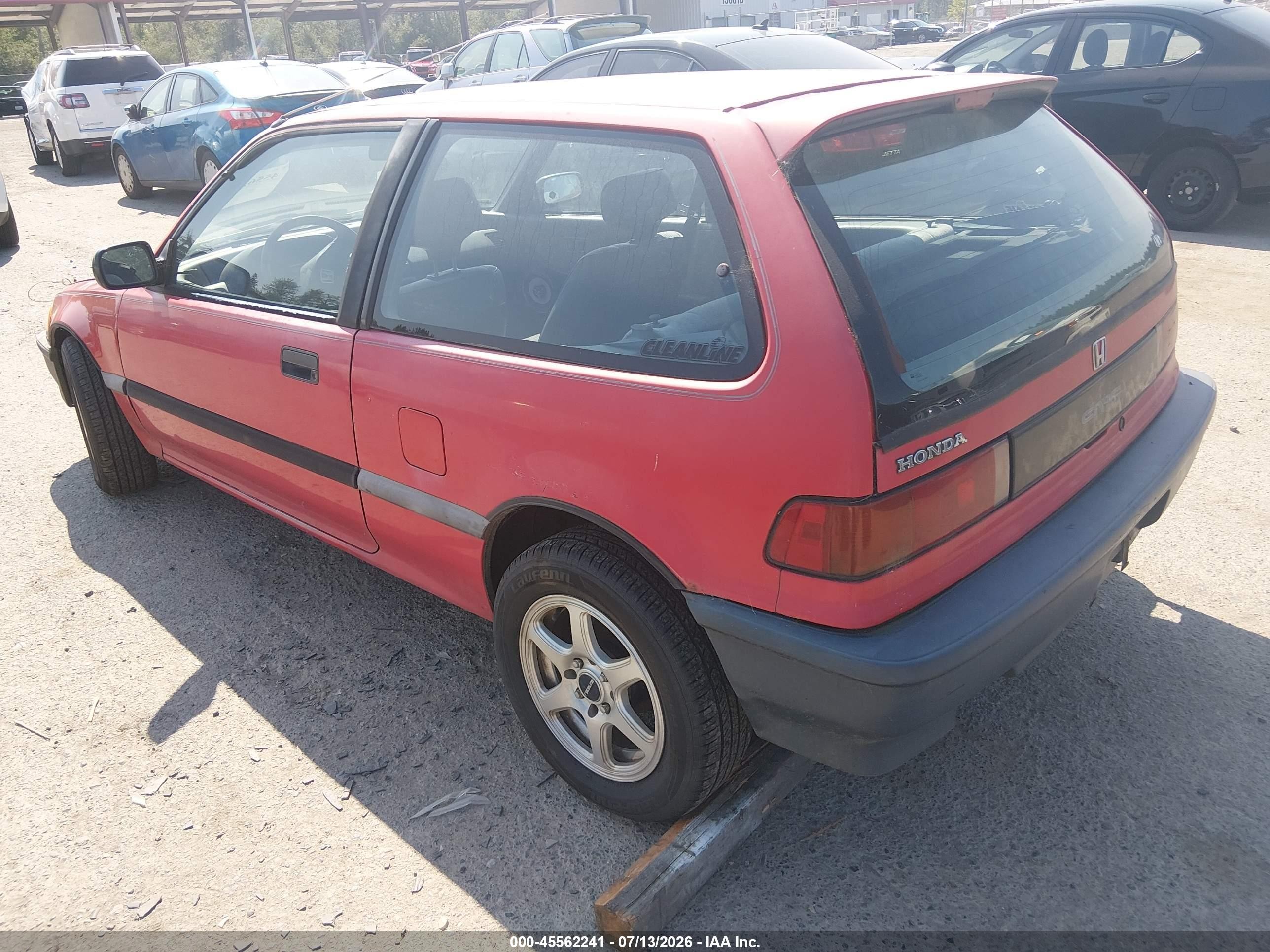 1988 Honda Civic Dx Red vin: 2HGED6452JH508519