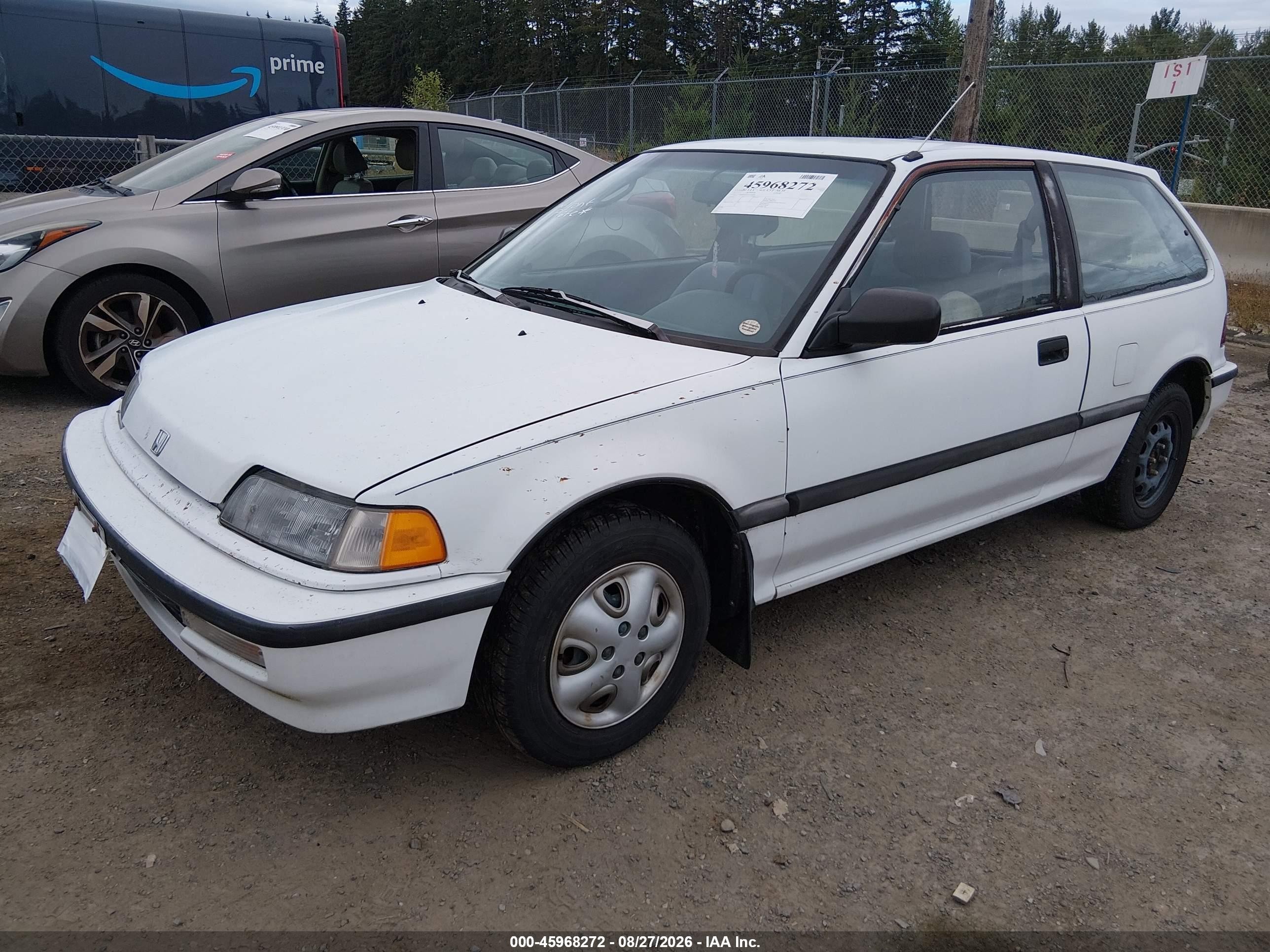 1991 Honda Civic Dx White vin: 2HGED6455MH548694
