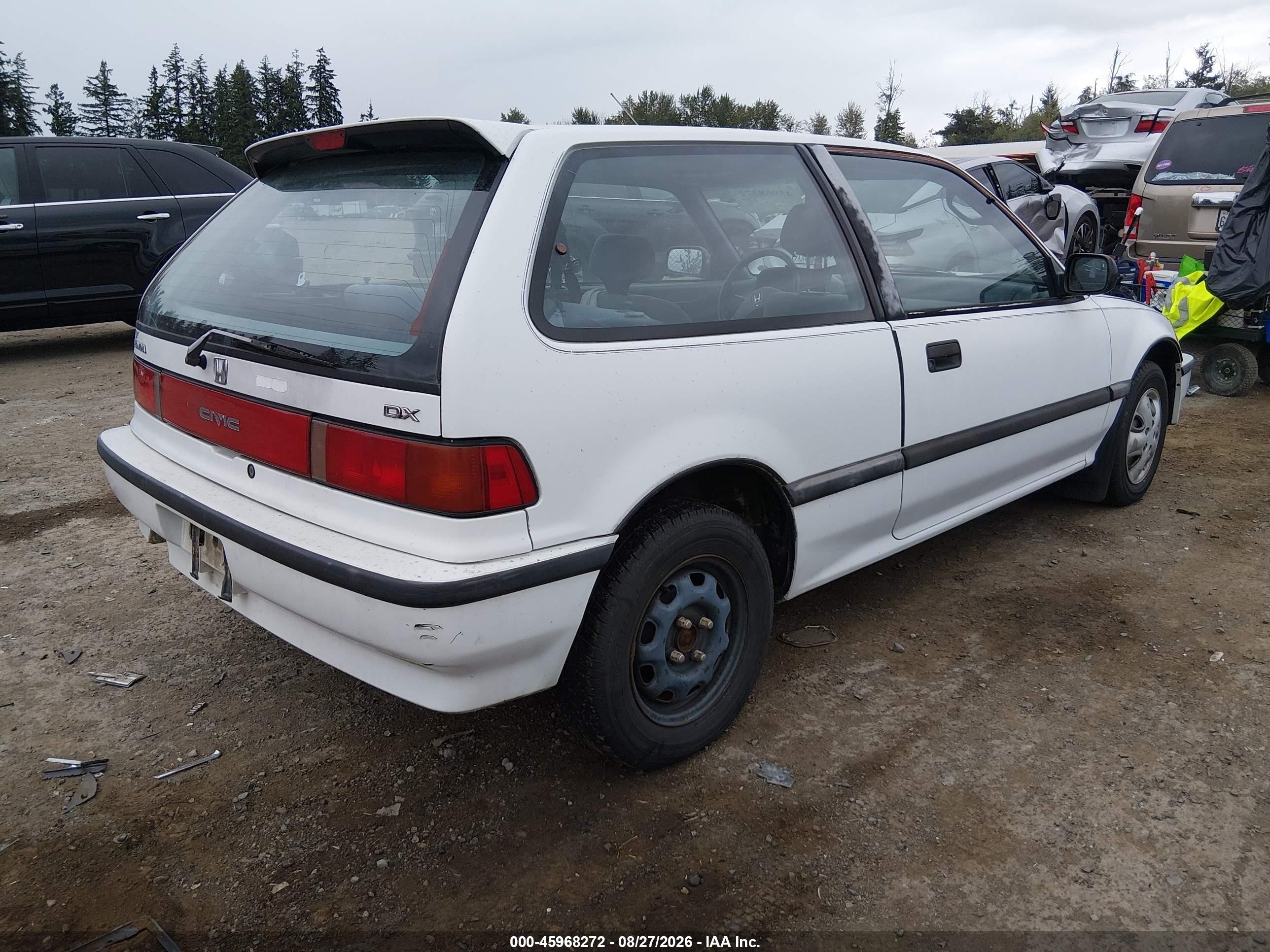 1991 Honda Civic Dx White vin: 2HGED6455MH548694