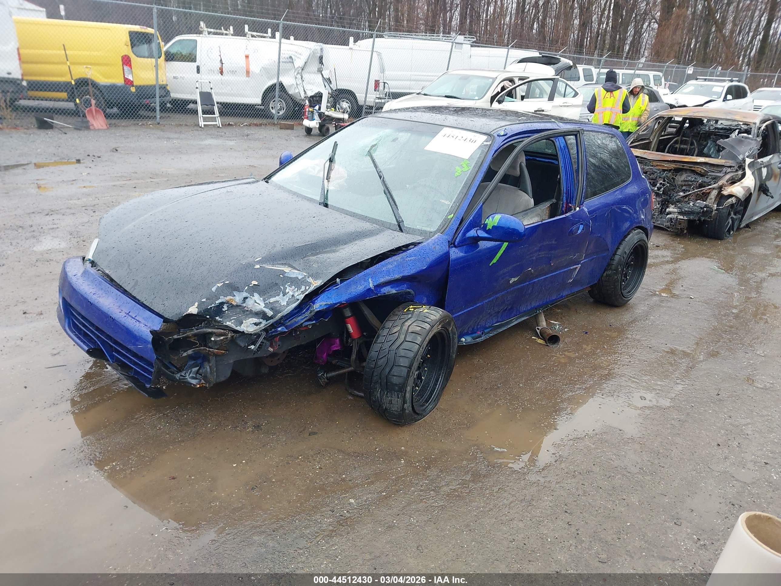 1995 Honda Civic Cx Blue vin: 2HGEH2358SH518679