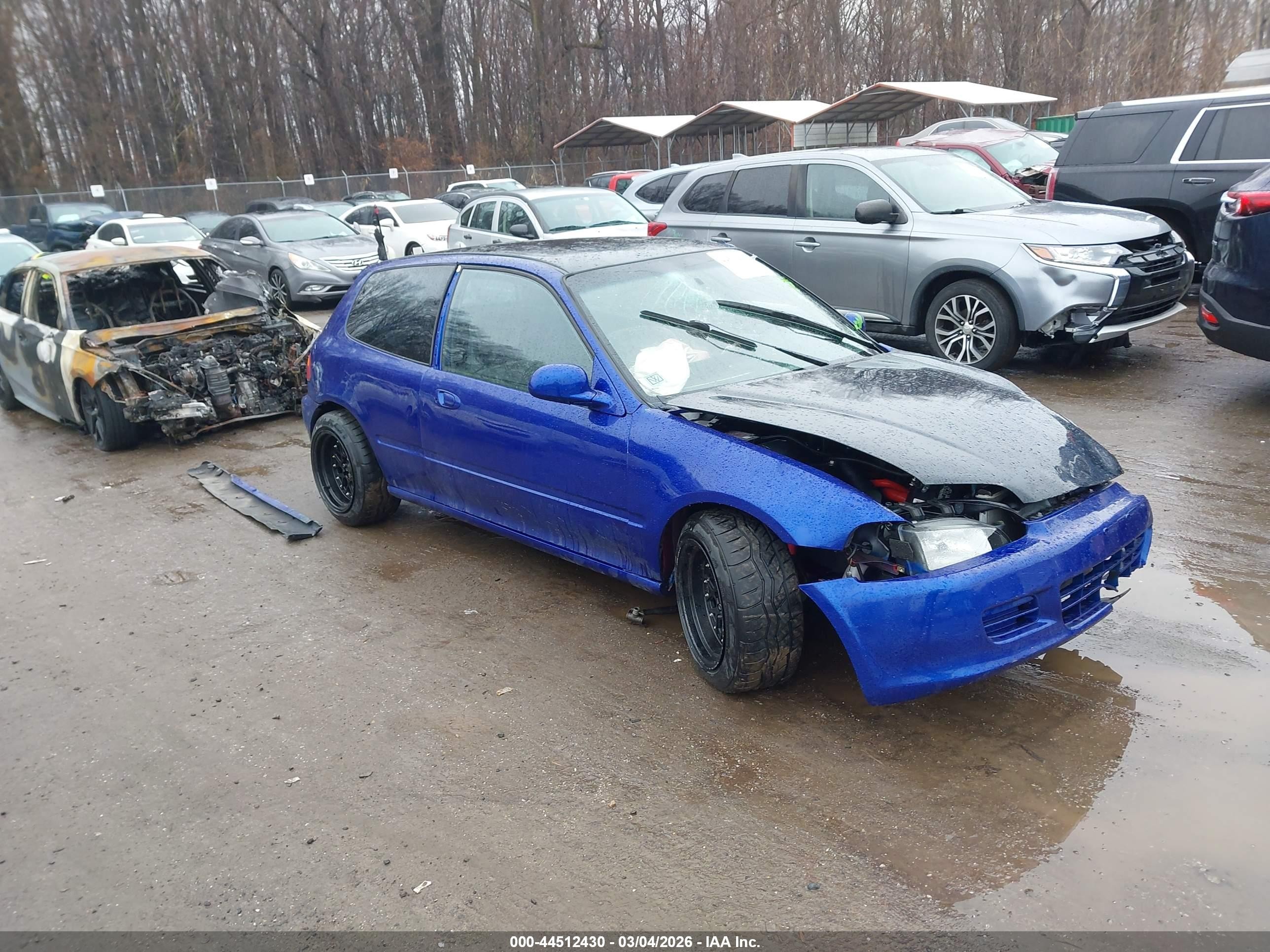 1995 Honda Civic Cx Blue vin: 2HGEH2358SH518679